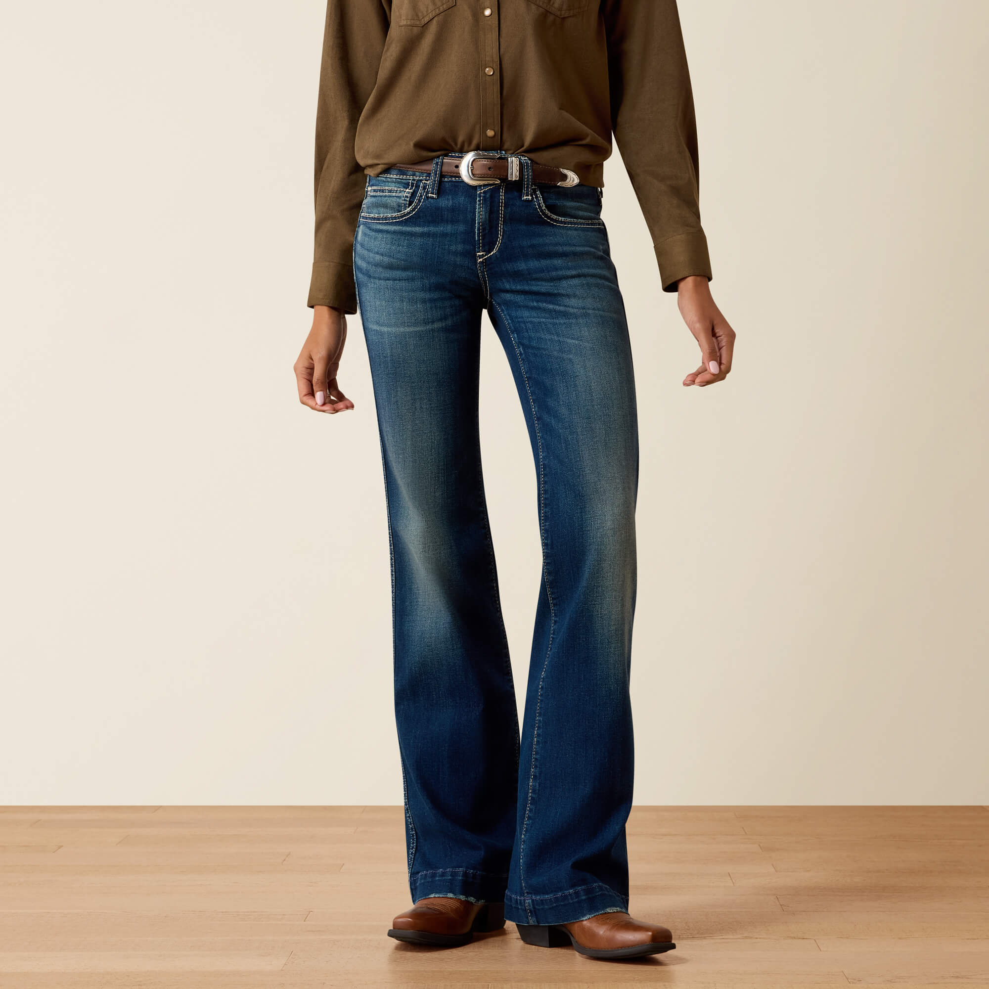 Perfect Rise Kacy Trouser Jeans Front - LAKEWOOD