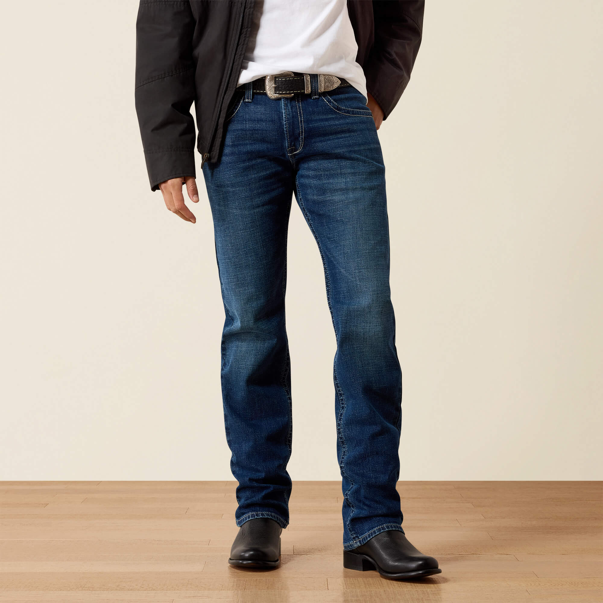 M2 Traditional Relaxed Ryler Boot Cut Jeans Front - KENNY