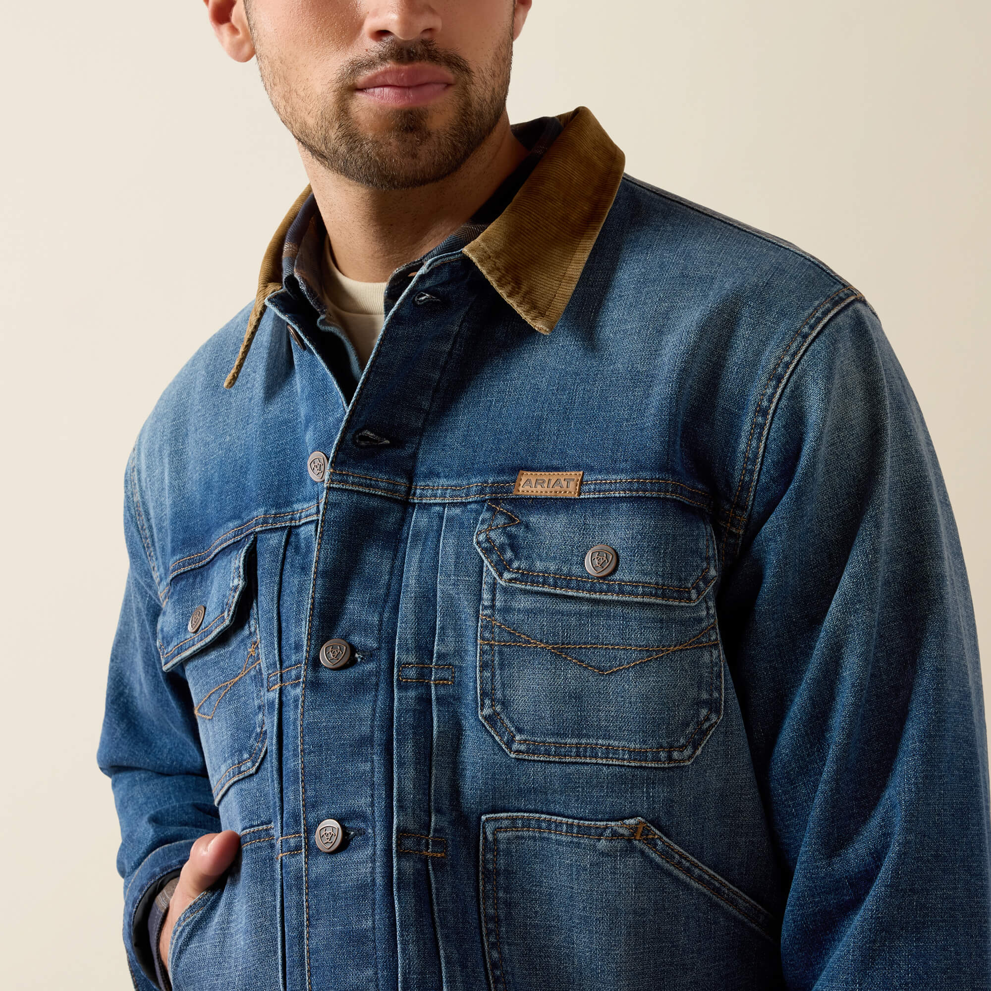 Flannel Lined Trucker Jacket 01 - NATE