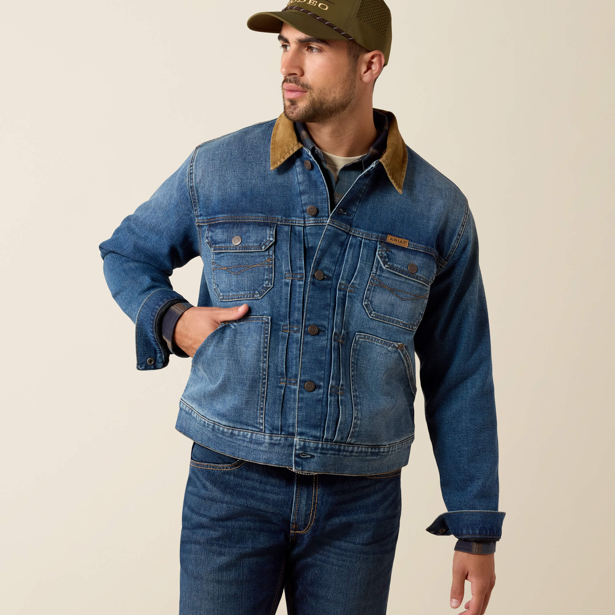 Flannel Lined Trucker Jacket 02 - NATE