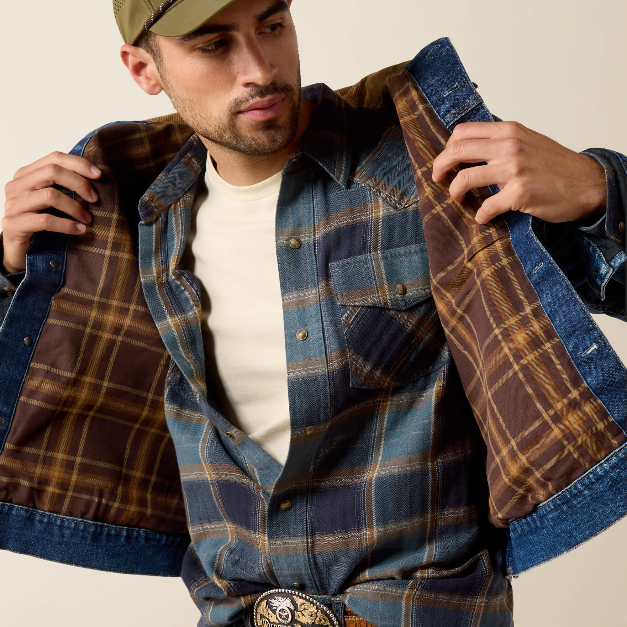 Flannel Lined Trucker Jacket 03 - NATE