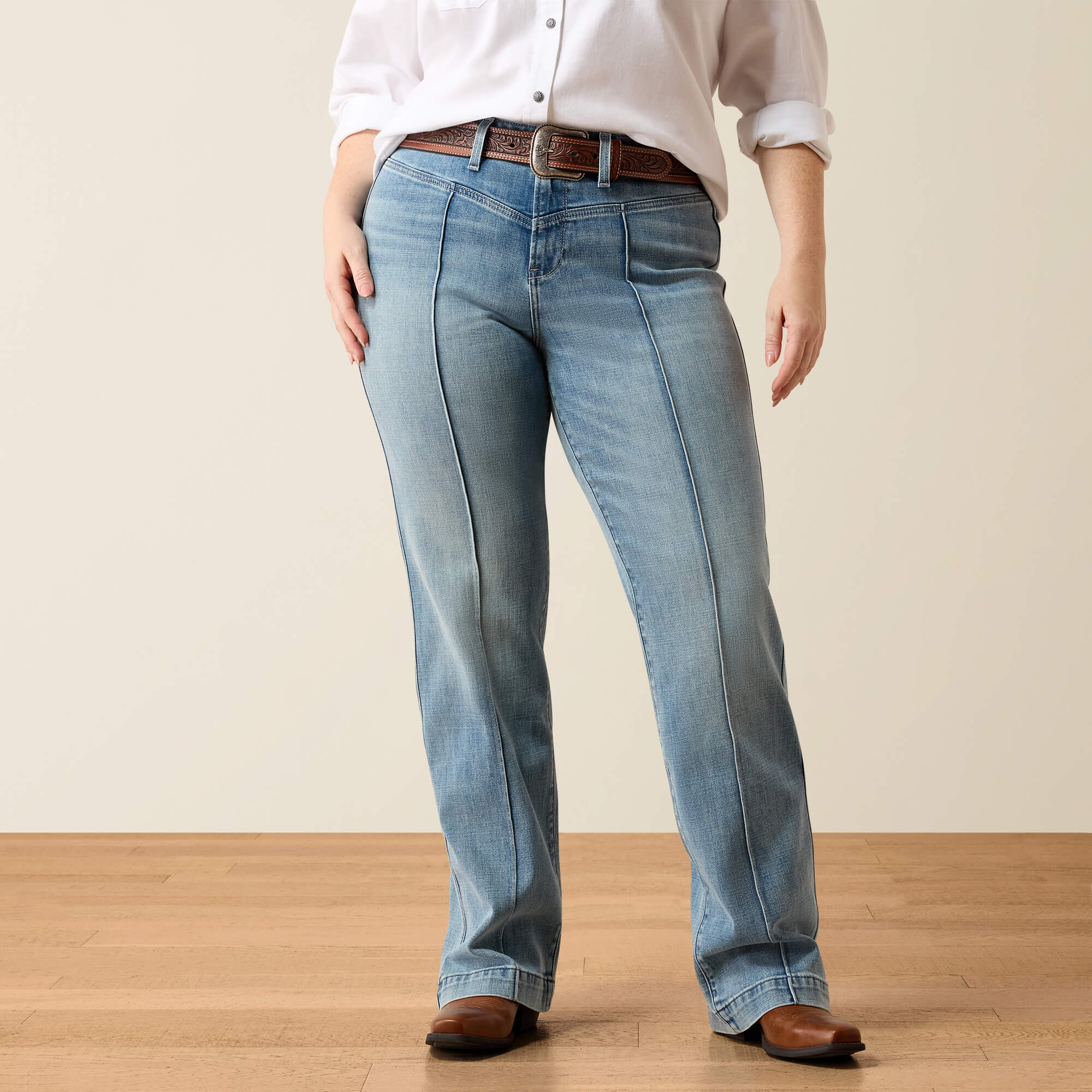 Perfect Rise Laney Slim Trouser Jeans Front Plus - MONTEREY