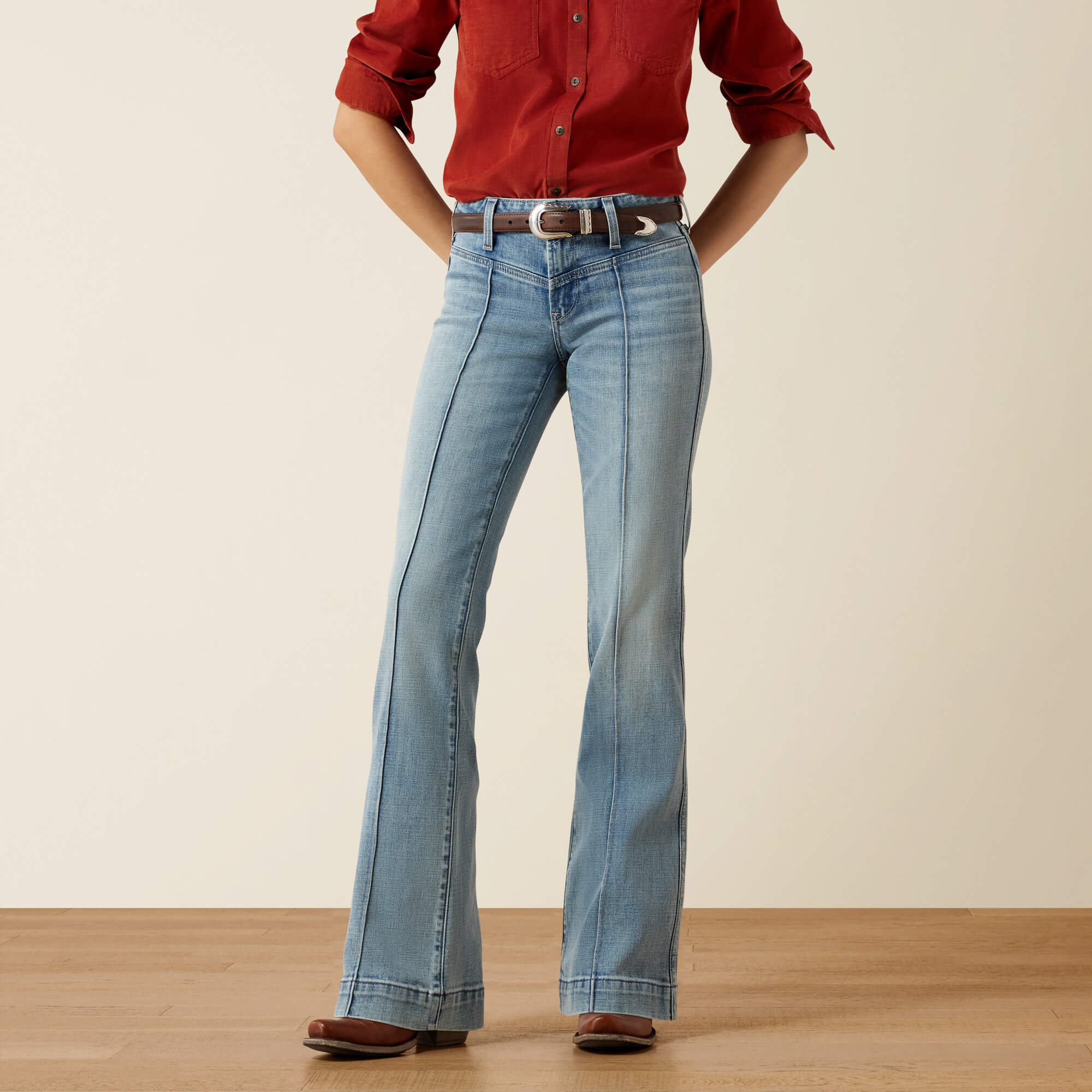 Perfect Rise Laney Slim Trouser Jeans Front - MONTEREY