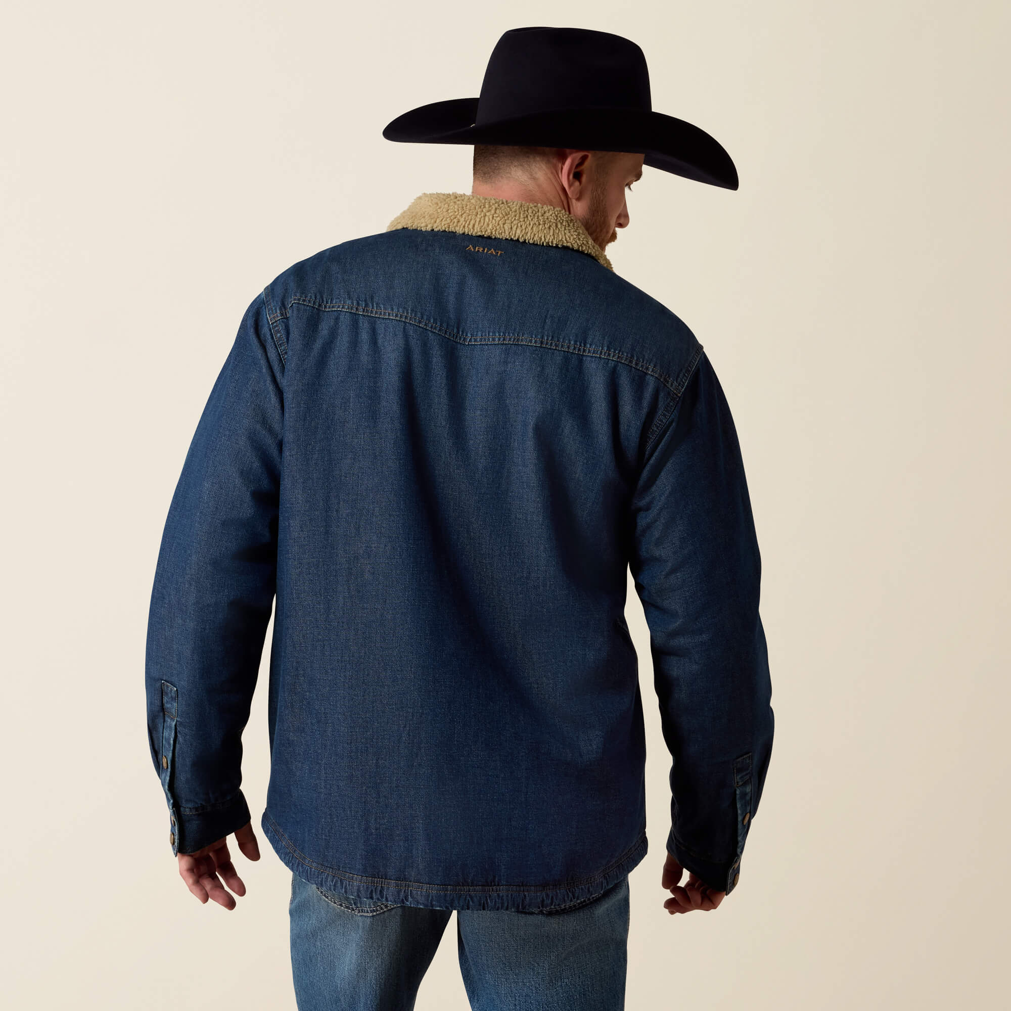 Sherpa Lined Shirt Jacket Back - STEWART