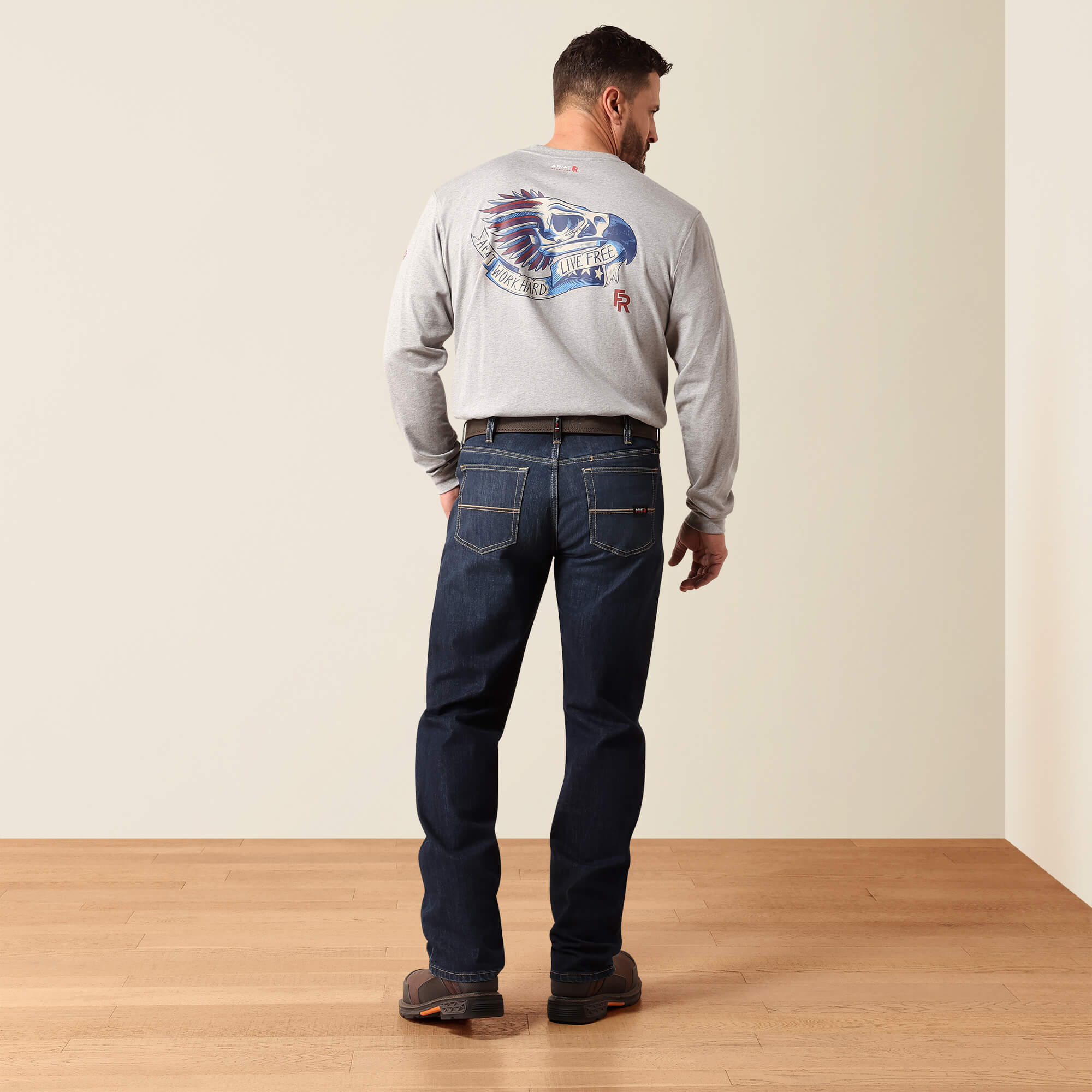 FR M2 Traditional Relaxed Basic DuraStretch Boot Cut Jeans 01 - WOODLAKE