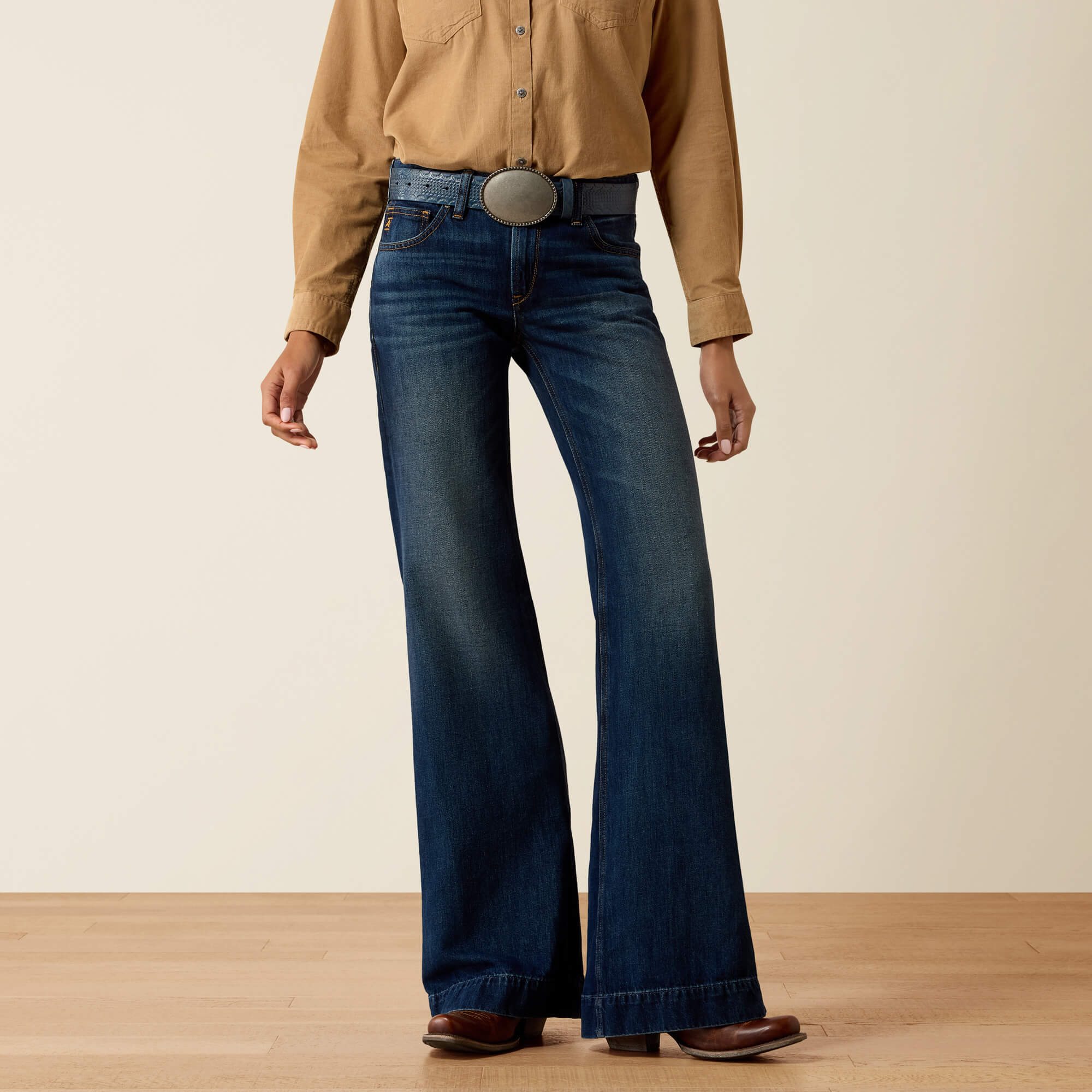 Perfect Rise Petra Flipside Wide Leg Jeans Front - ATMORE