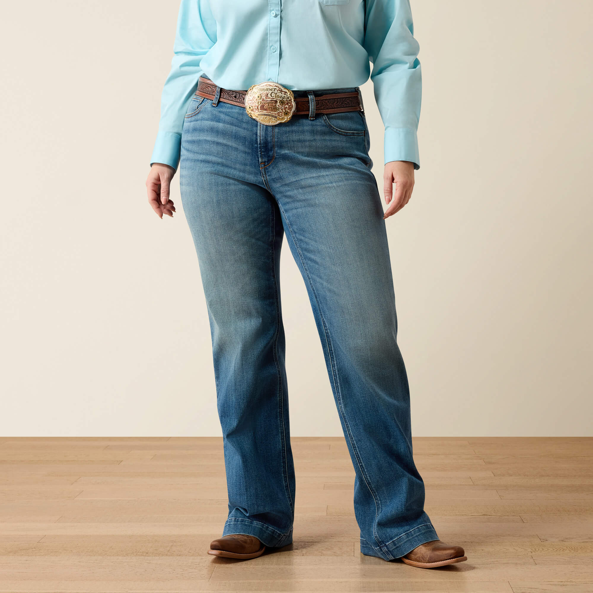 Mid Rise Fabiana Trouser Jeans Front Plus - ALBUQUERQUE