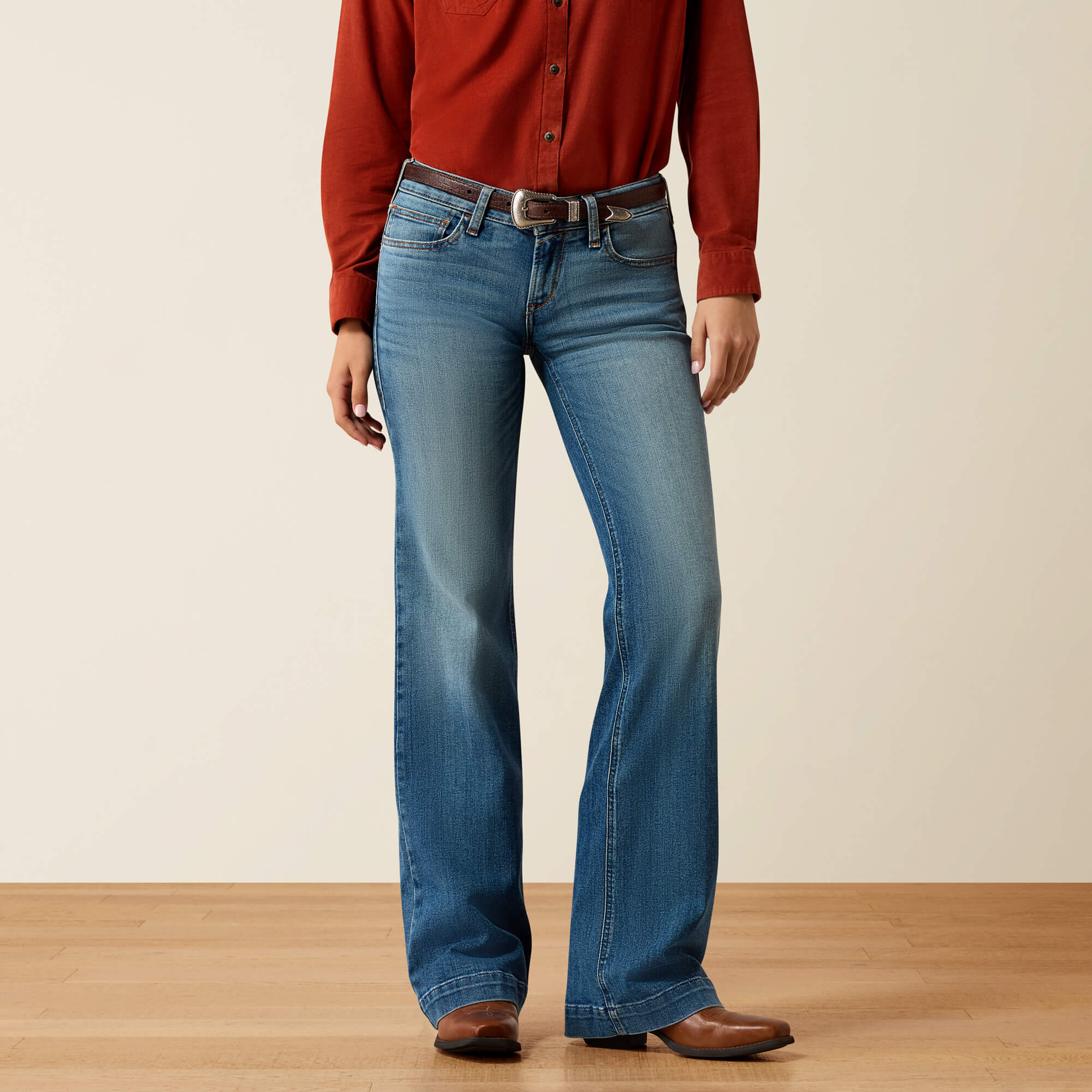Mid Rise Fabiana Trouser Jeans Front - ALBUQUERQUE