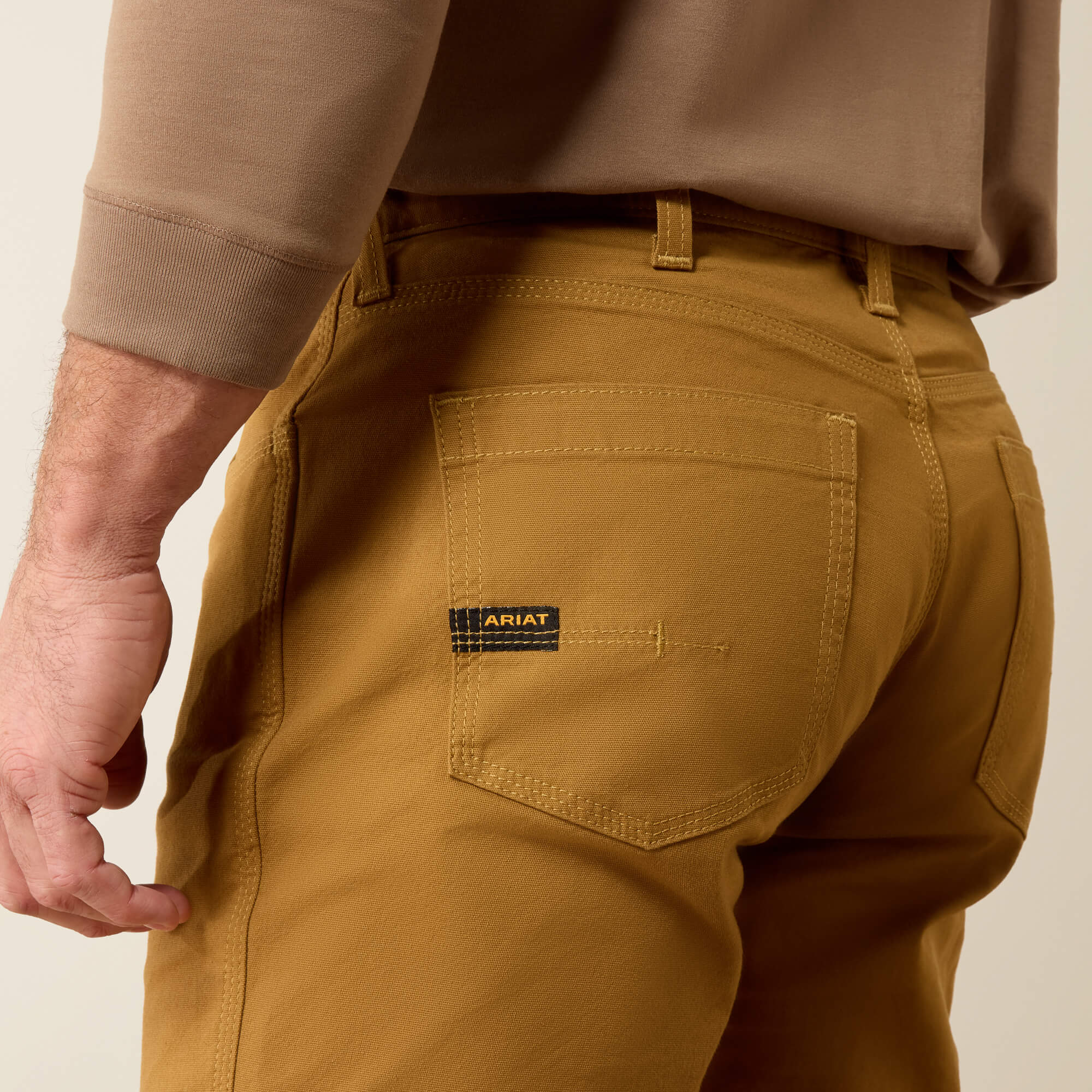 Rebar M4 Relaxed Made Tough DuraStretch Straight Leg Pants Back - BISTRO