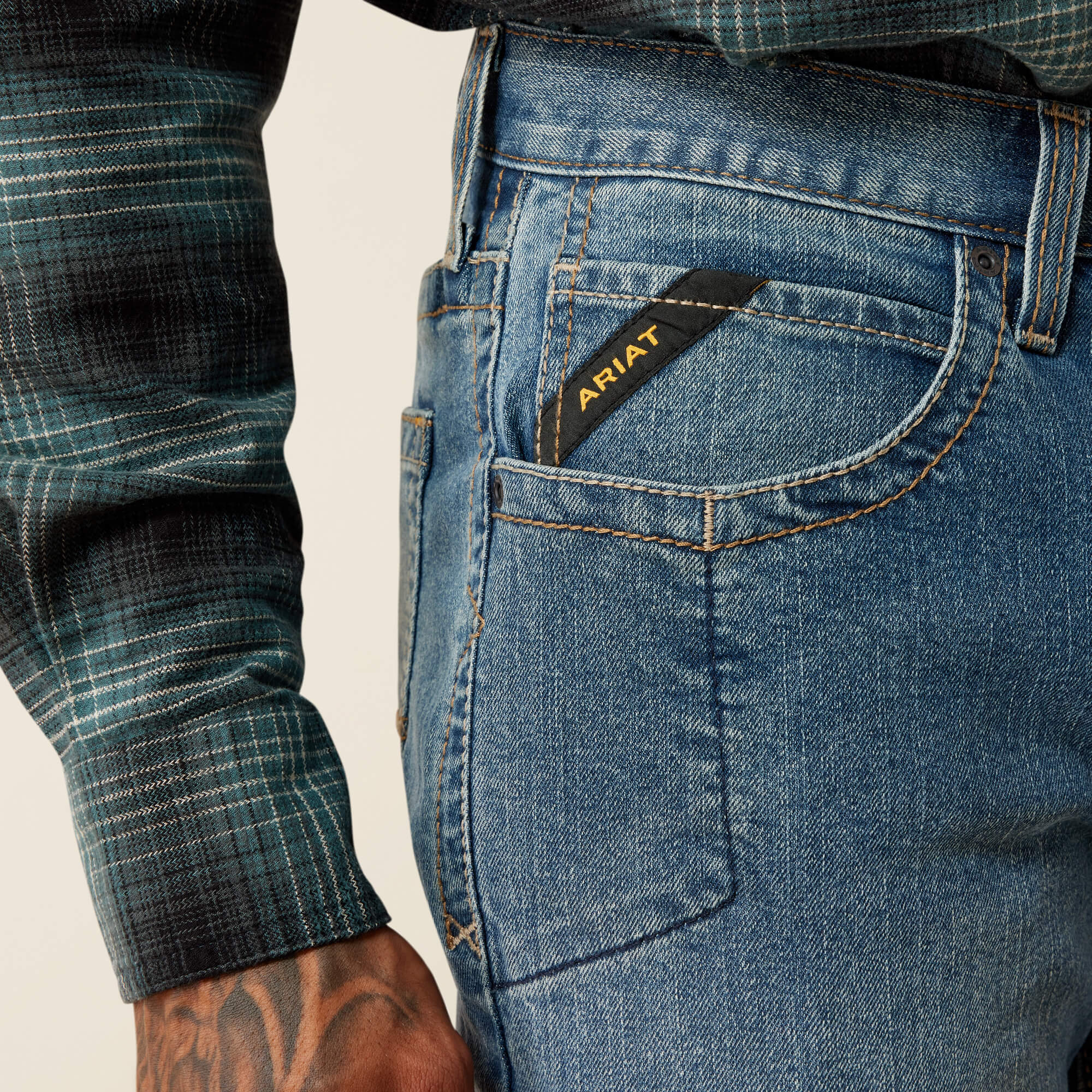 Rebar M2 Traditional Relaxed Rail DuraStretch Boot Cut Jeans 01 - EDGEWOOD