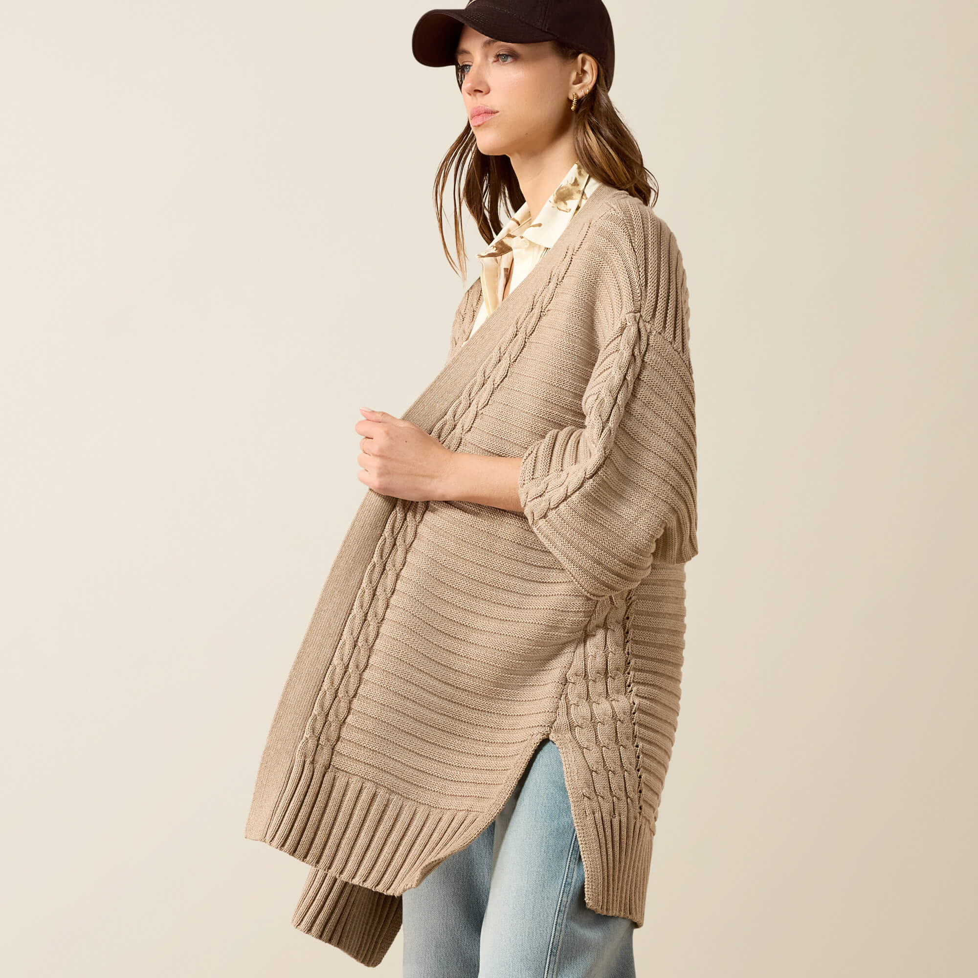 Somerford Cardigan 03 - DARK OATMEAL