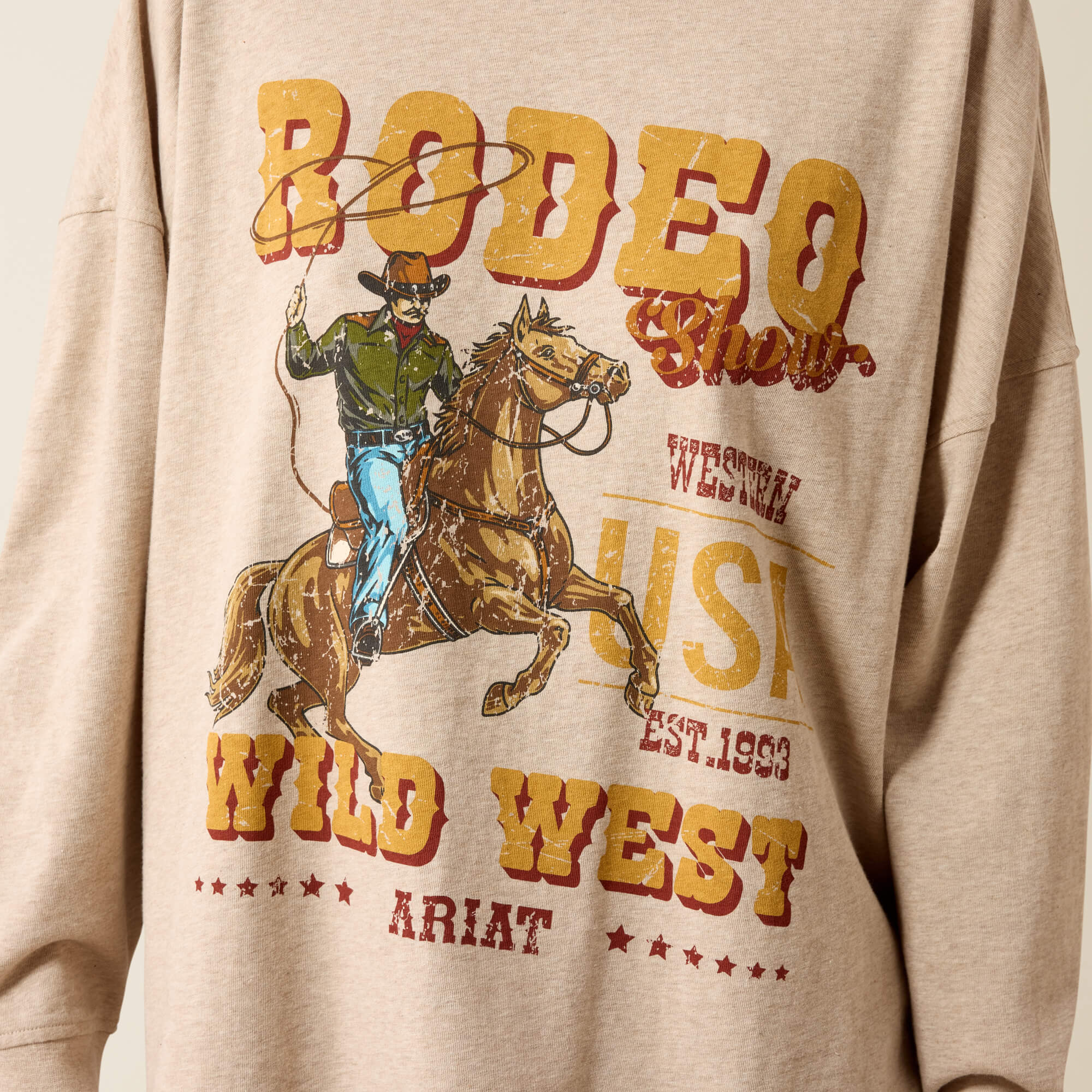 Canvas Oversized Long Sleeve T-Shirt 01 - OATMEAL HEATHER