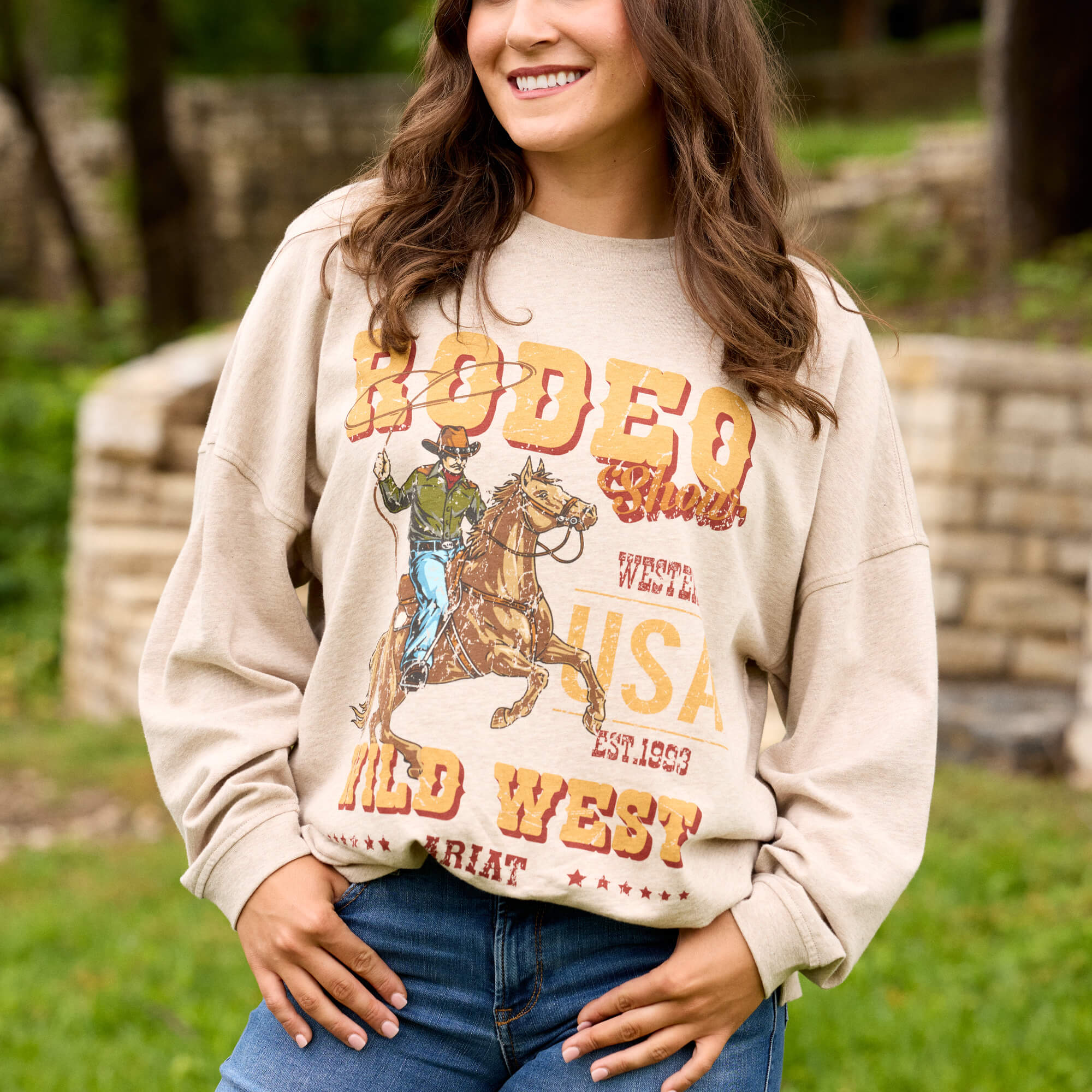 Canvas Oversized Long Sleeve T-Shirt Lifestyle - OATMEAL HEATHER