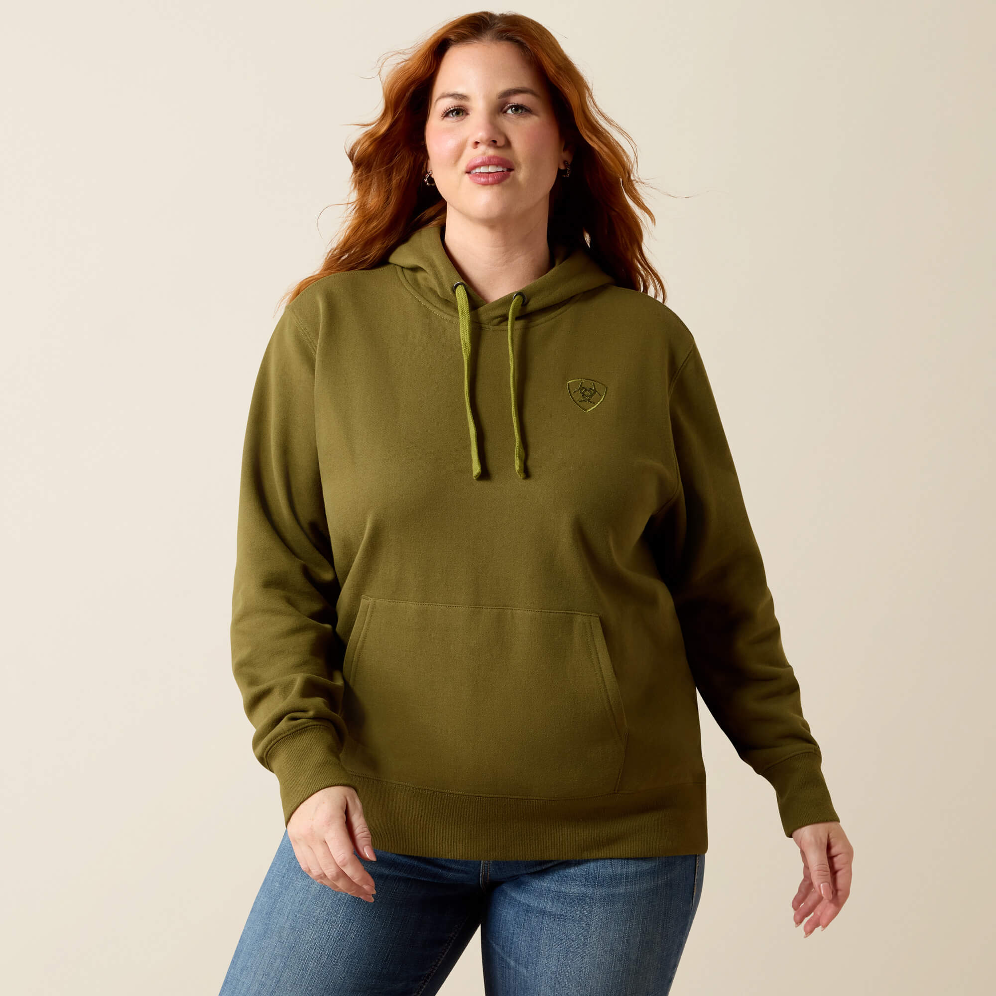 Ariat Logo 2.0 Hoodie Front Plus - MOSS GREEN