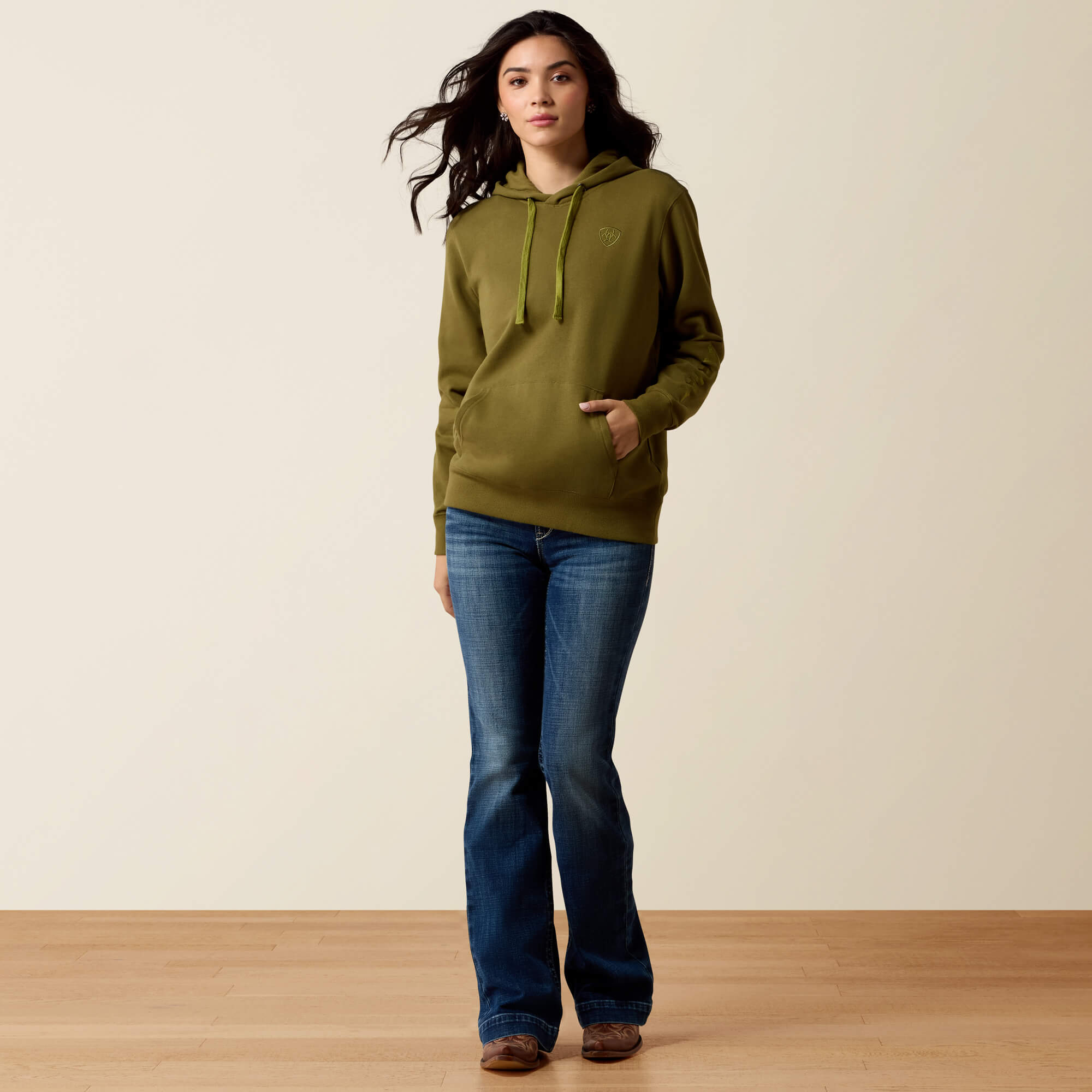 Ariat Logo 2.0 Hoodie Full - MOSS GREEN