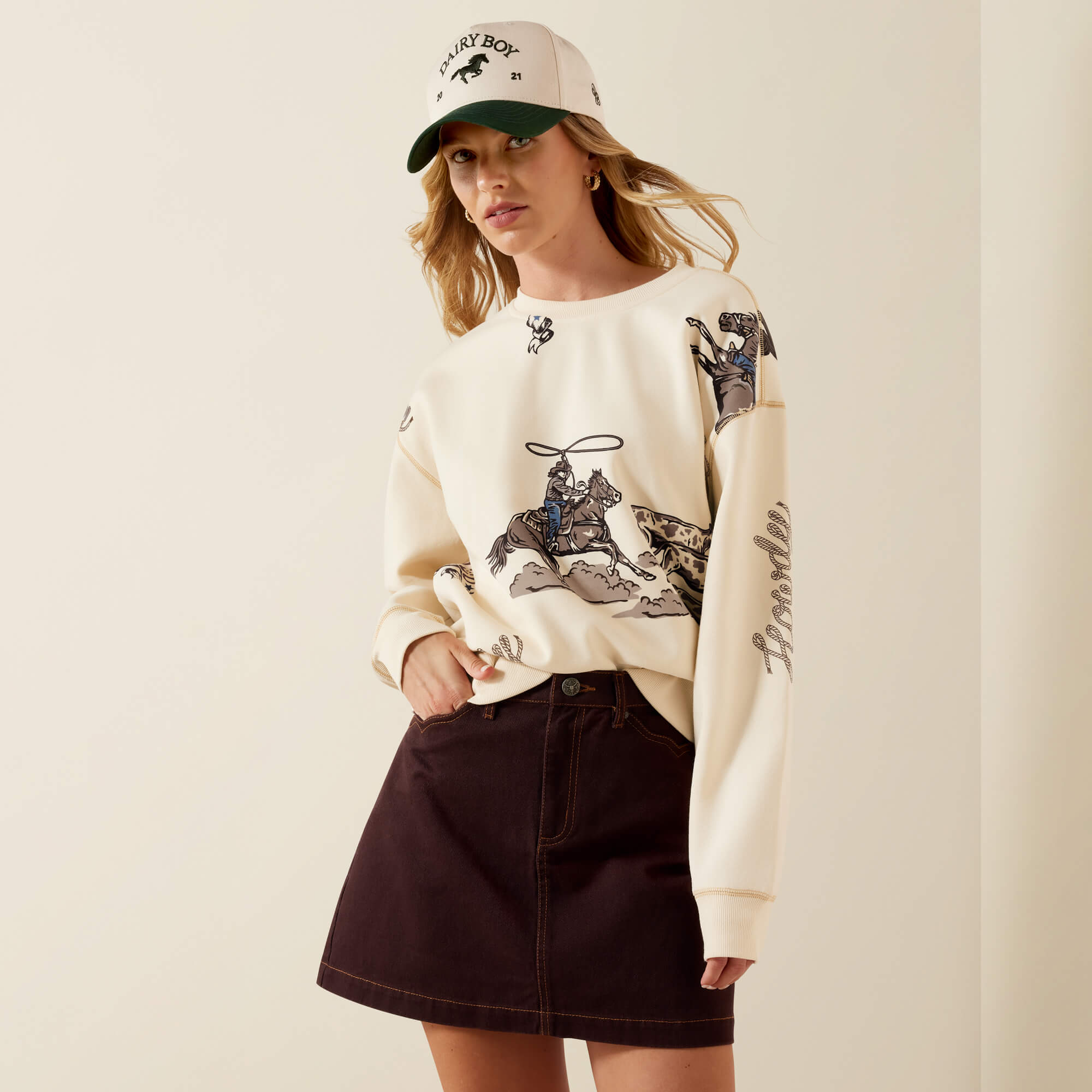 Rancher Sweatshirt Front - PARCHMENT