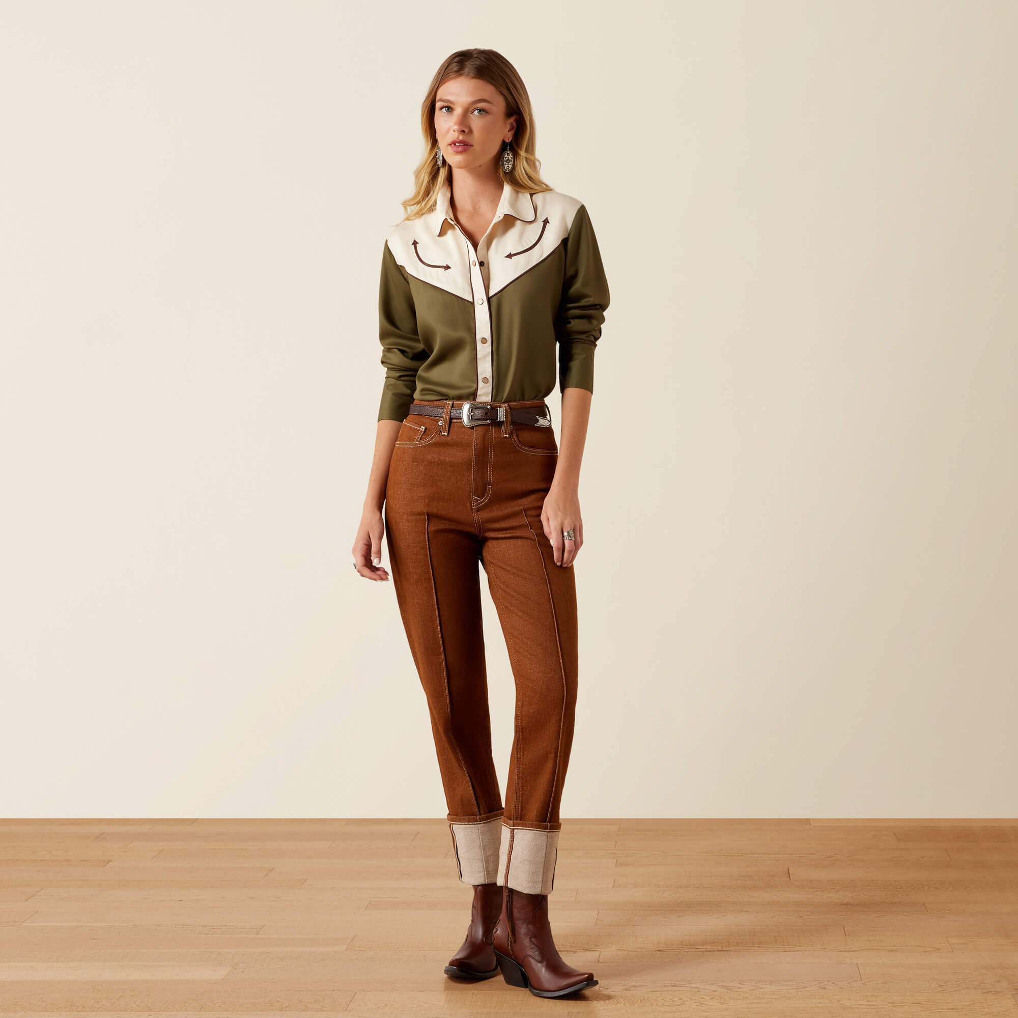Bellamy Snap Shirt Full - IVY GREEN|PARCHMENT