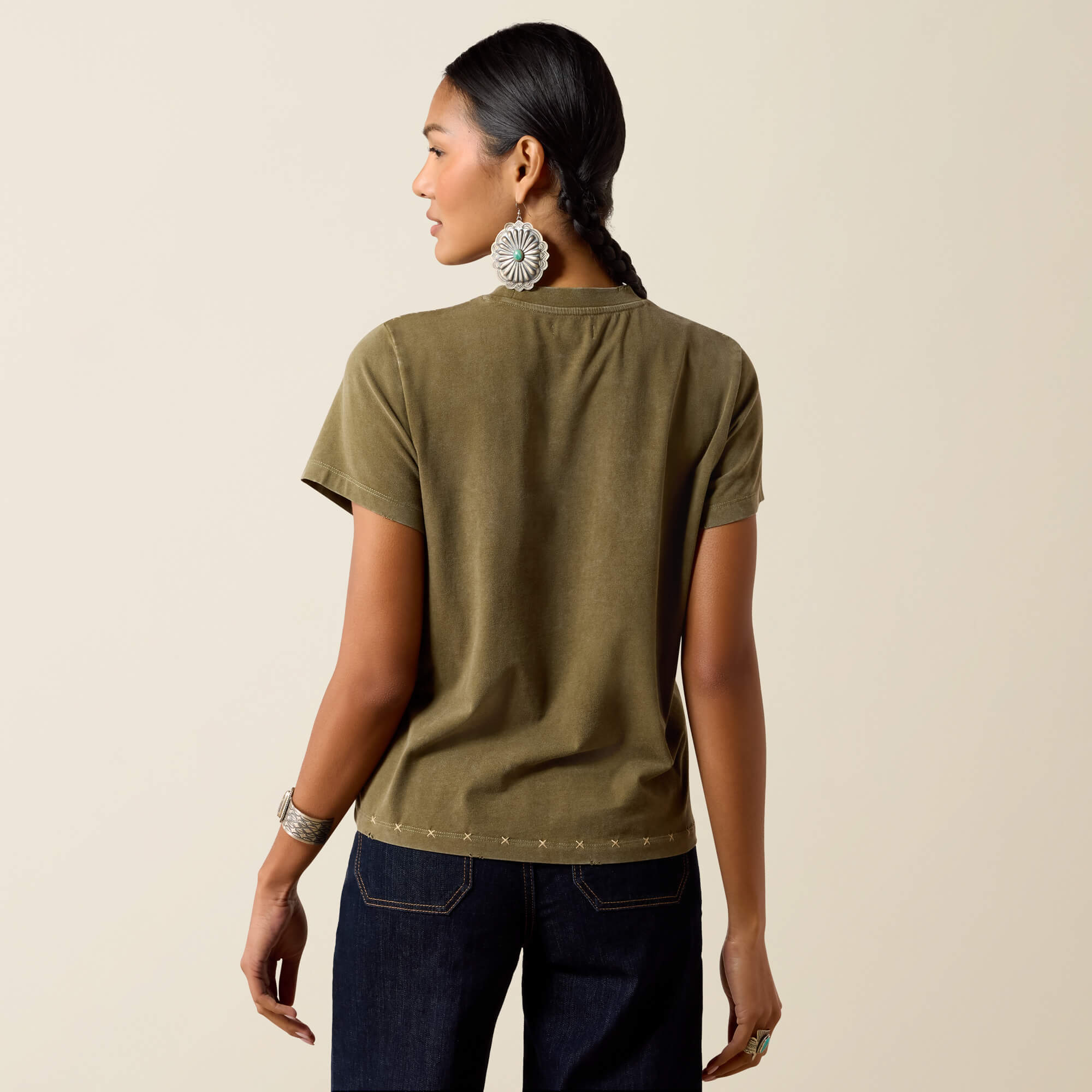 Roping T-Shirt Back - IVY GREEN