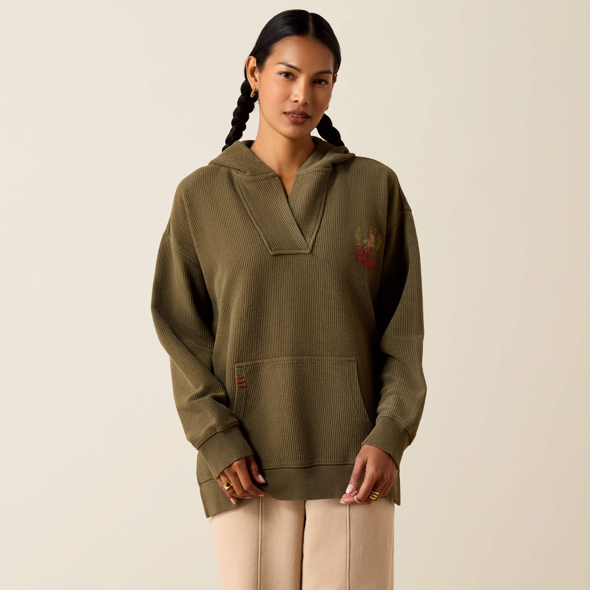 Valencia Hoodie Front - IVY GREEN