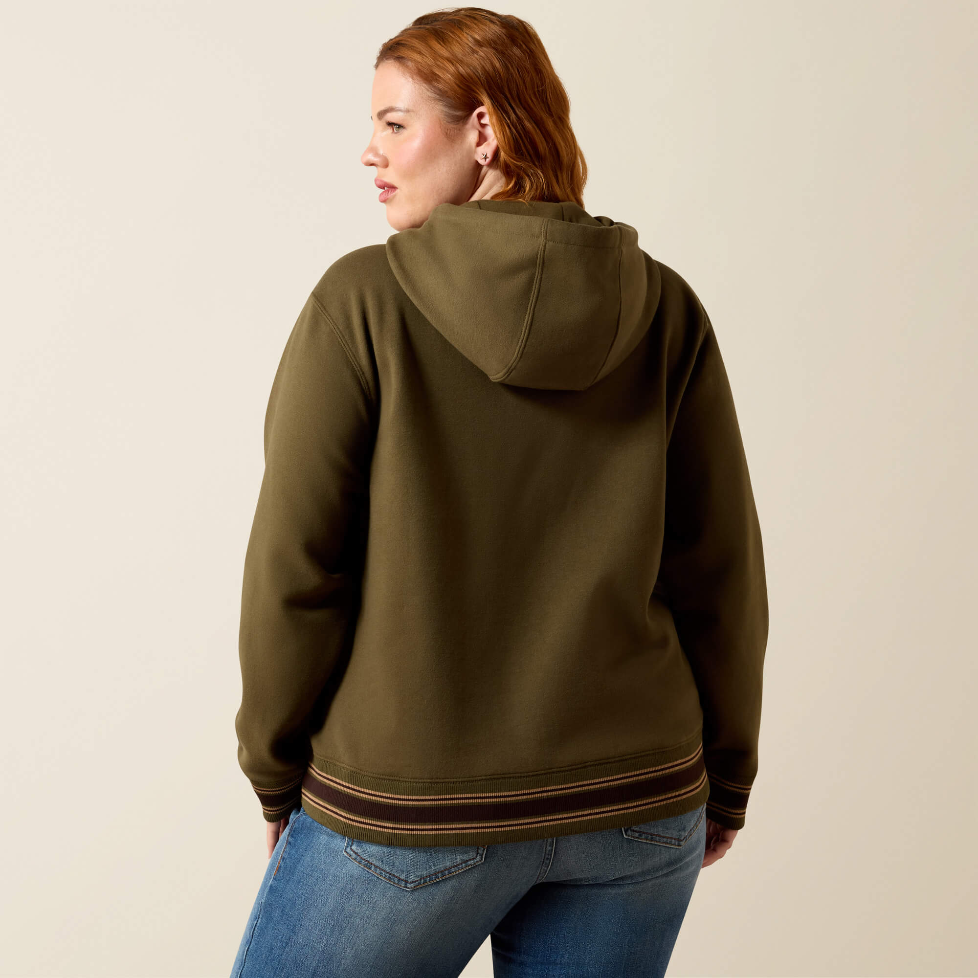 Threaded Through Hoodie Back Plus - IVY GREEN