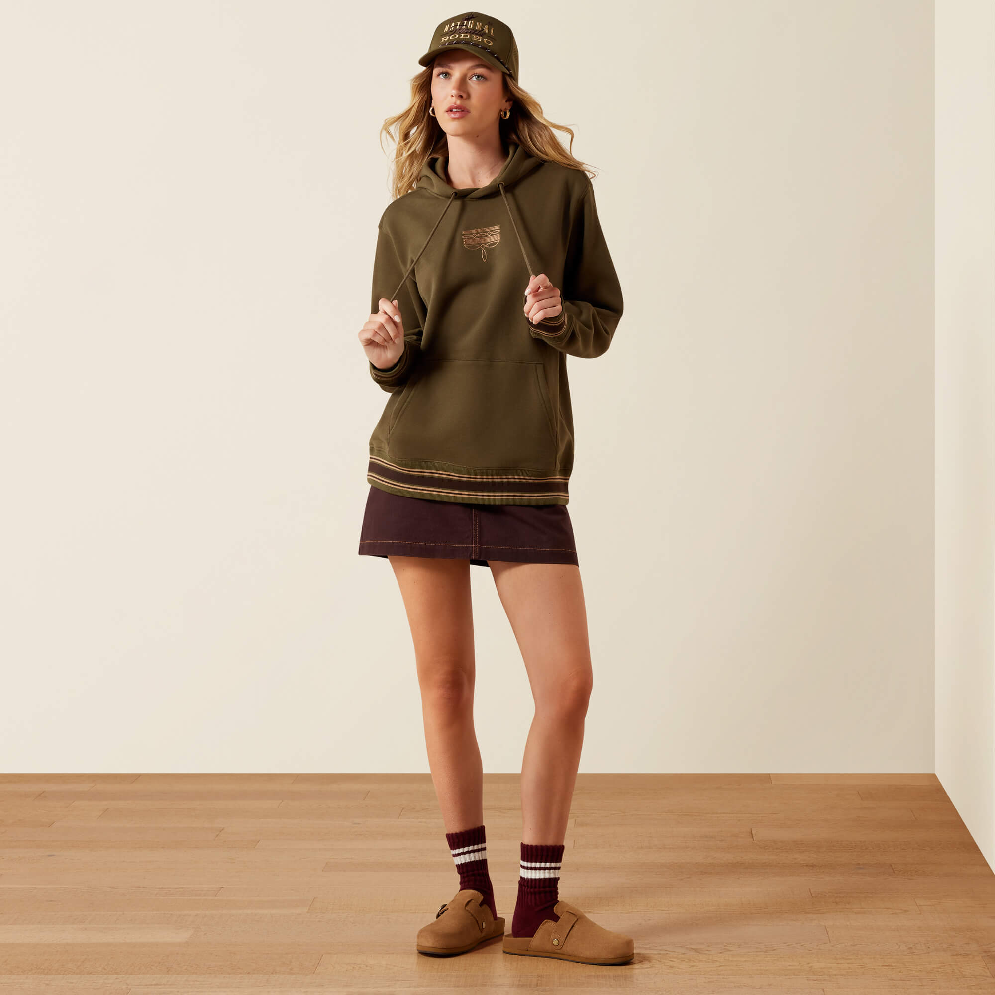 Threaded Through Hoodie Full - IVY GREEN