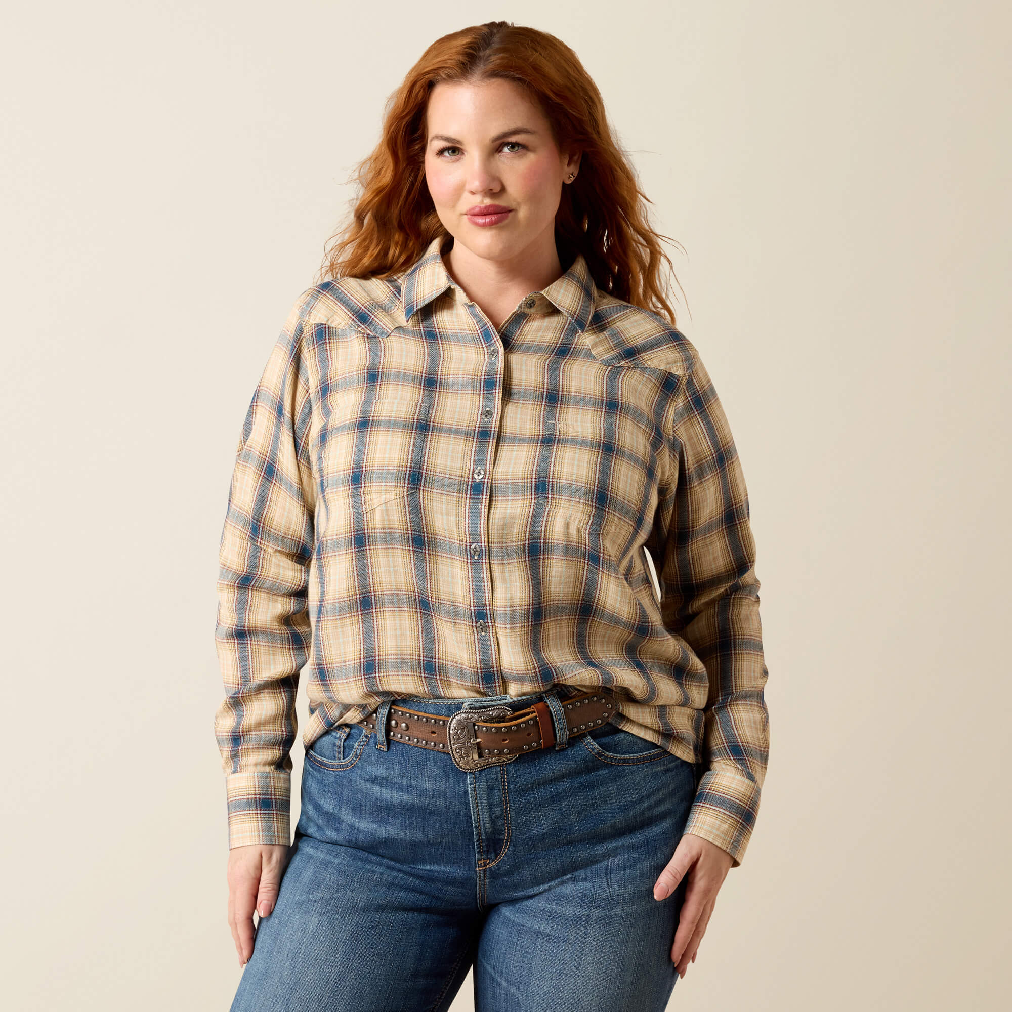 Billie Jean Shirt Front Plus - HORIZON PLAID