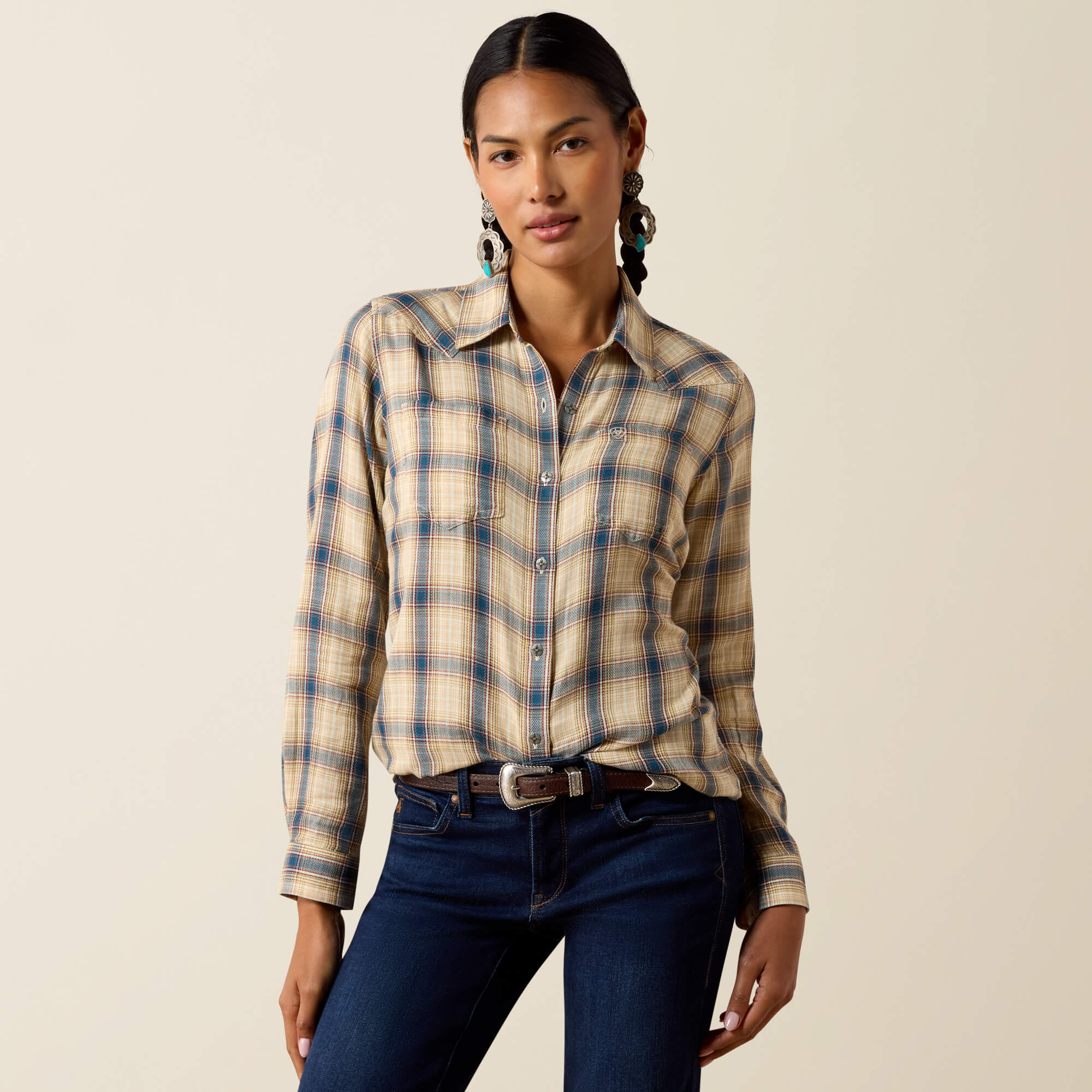 Billie Jean Shirt Front - HORIZON PLAID