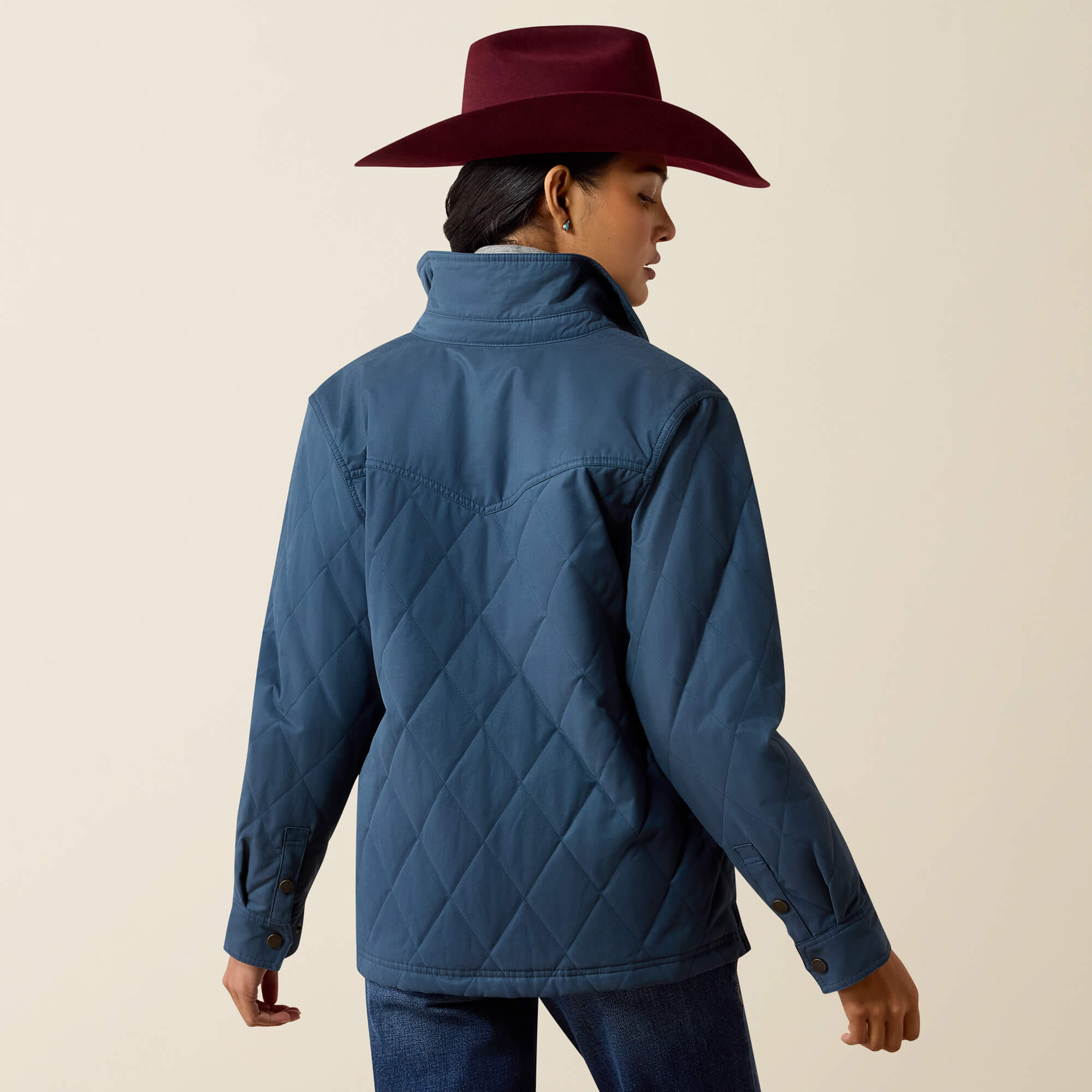 Grizzly Quilted Barn Jacket Back - MIDNIGHT NAVY