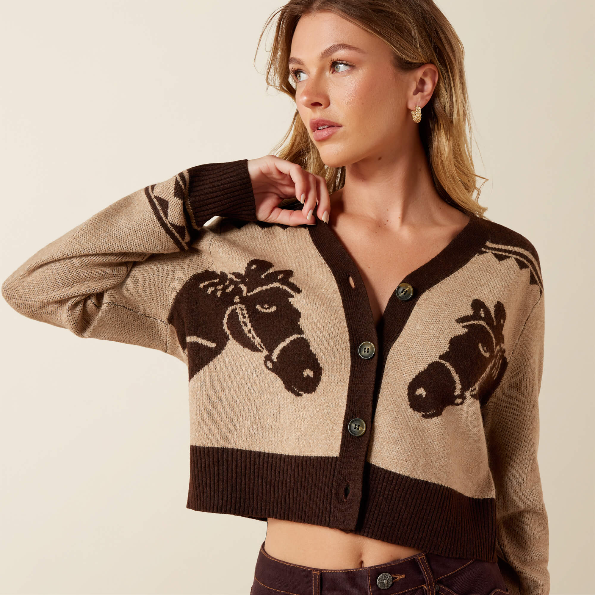 Colter Cardigan 01 - TIGER'S EYE|CHICORY COFFEE