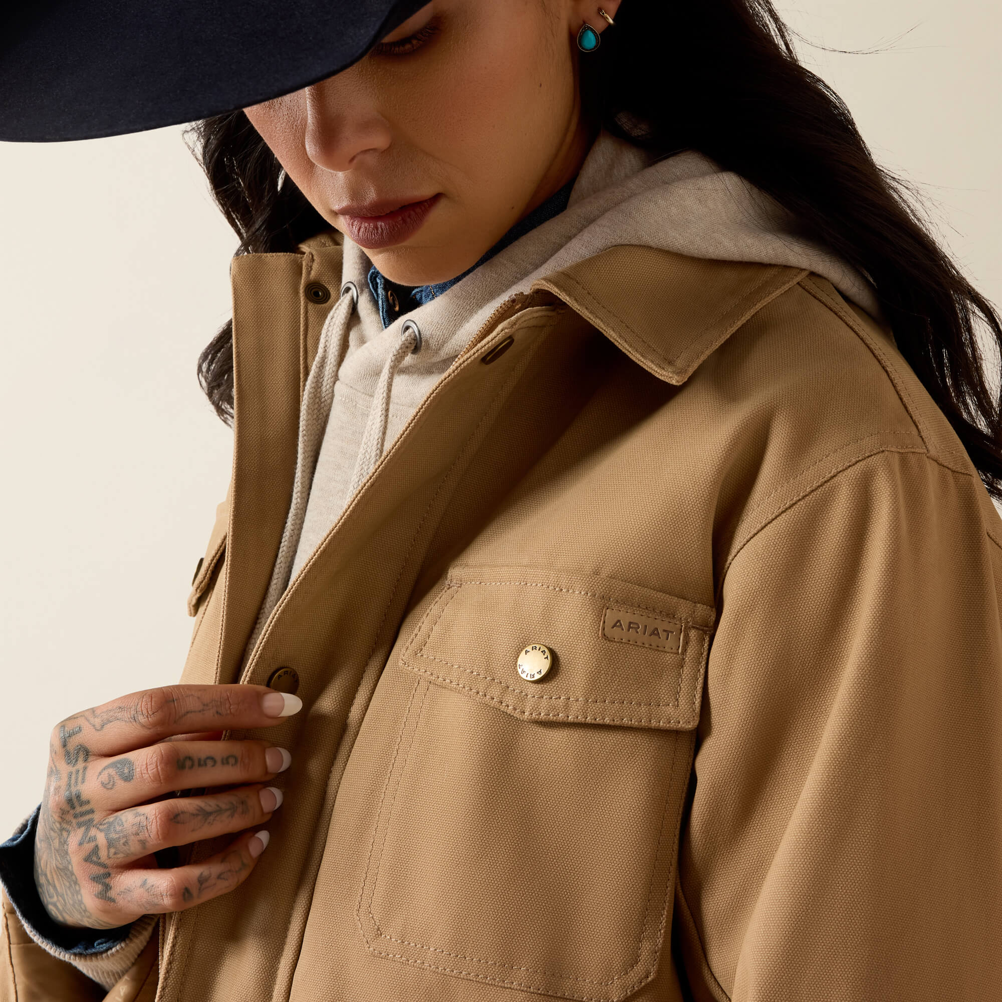 Western Canvas Chore Jacket 01 - TIGER'S EYE