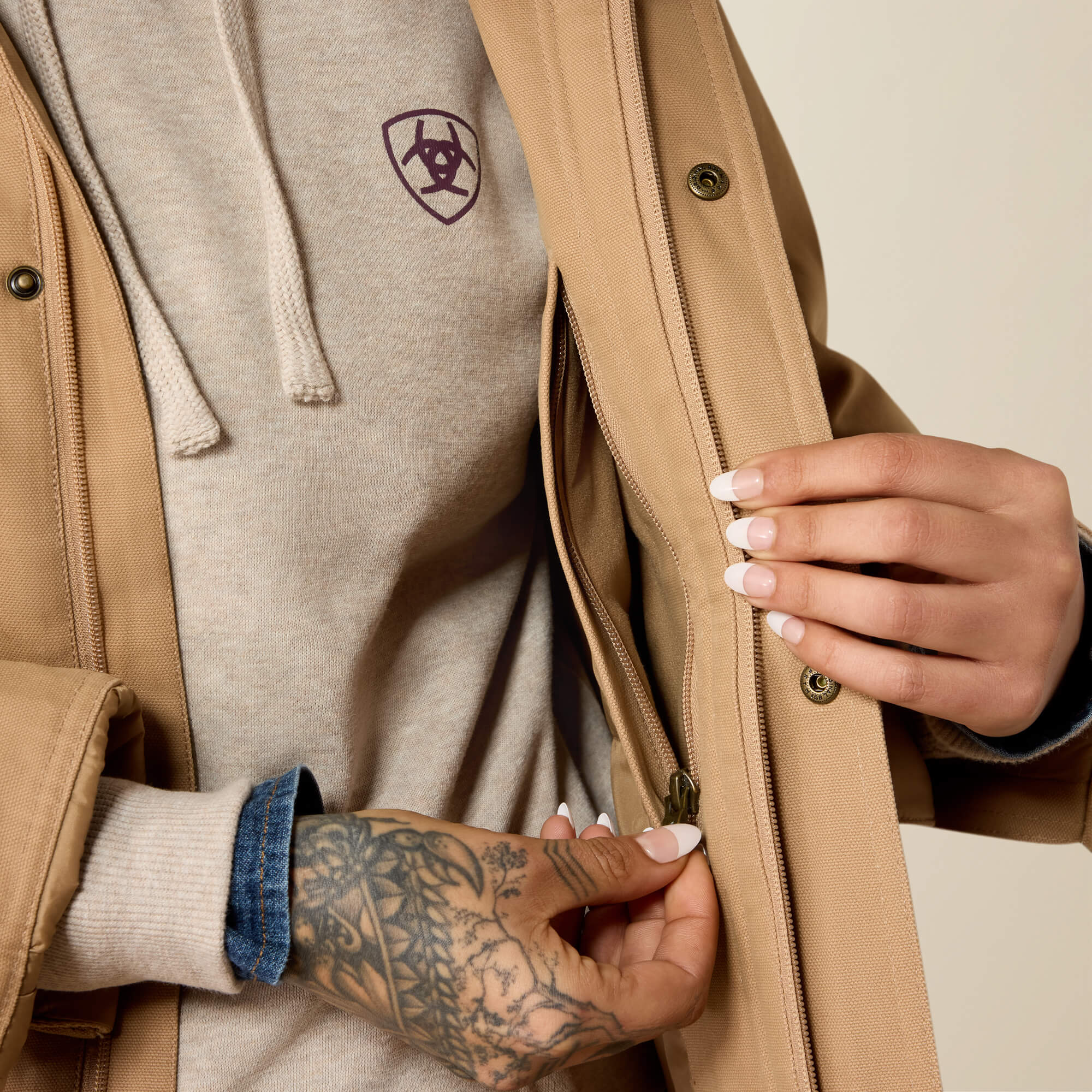 Western Canvas Chore Jacket 02 - TIGER'S EYE