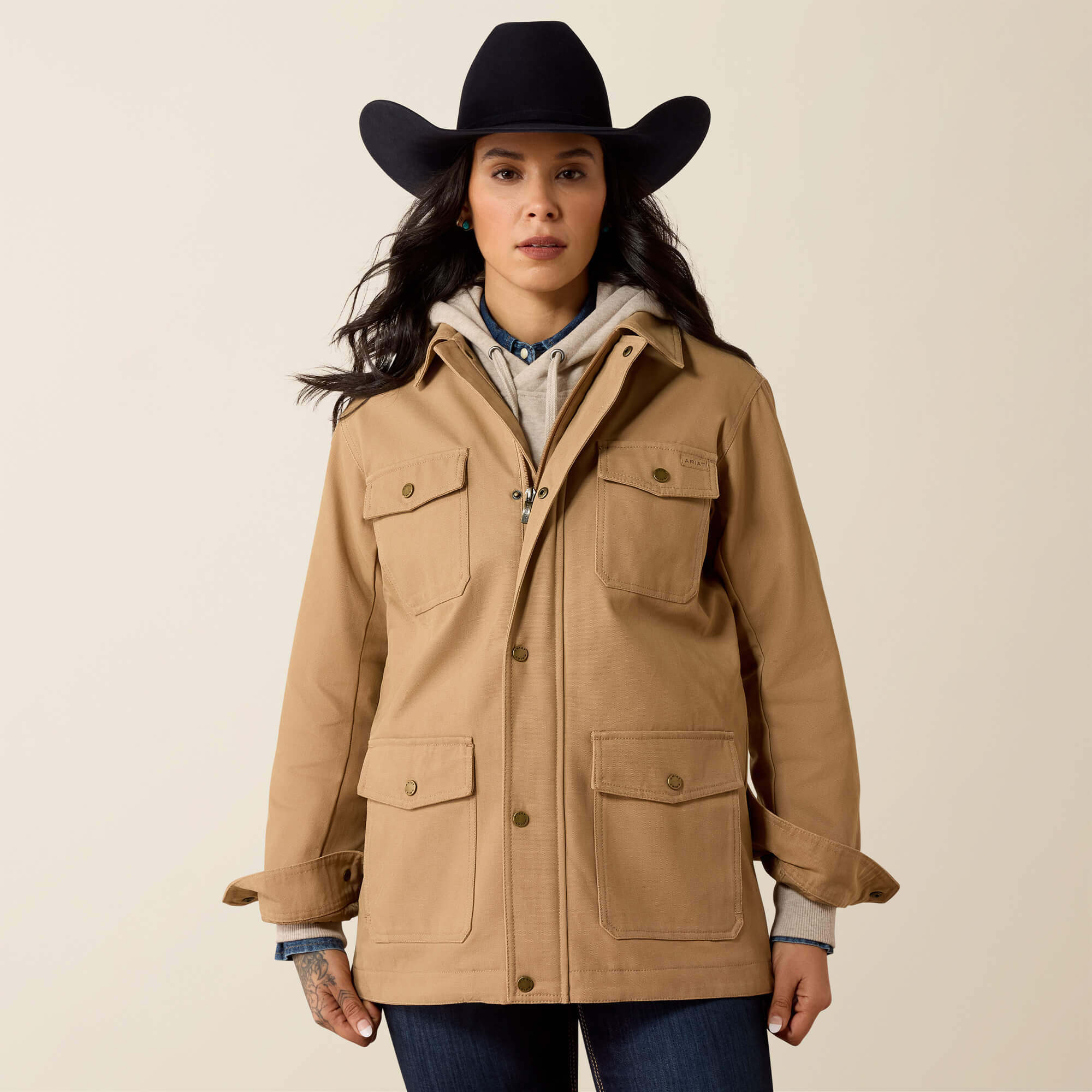 Western Canvas Chore Jacket 03 - TIGER'S EYE