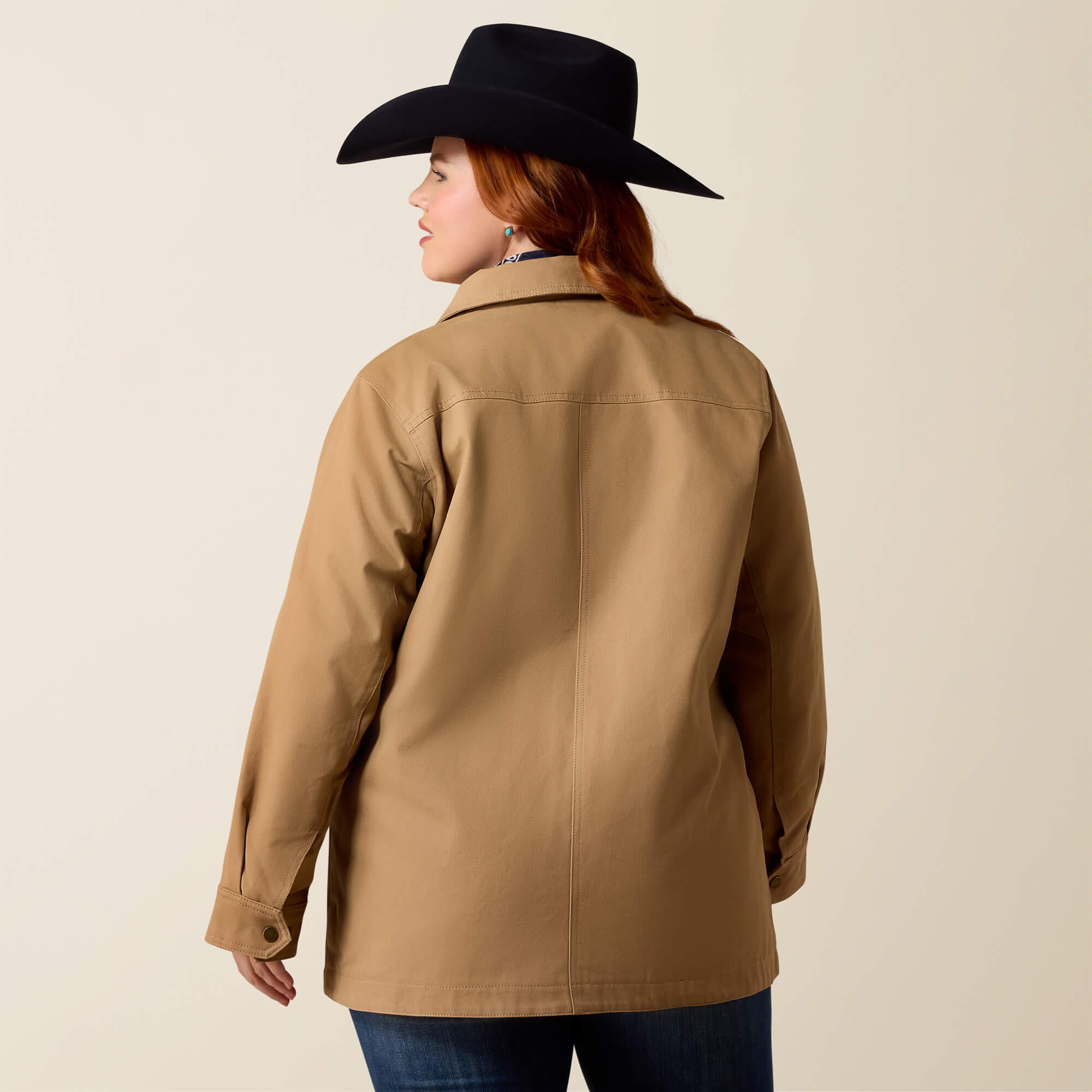 Western Canvas Chore Jacket Back Plus - TIGER'S EYE