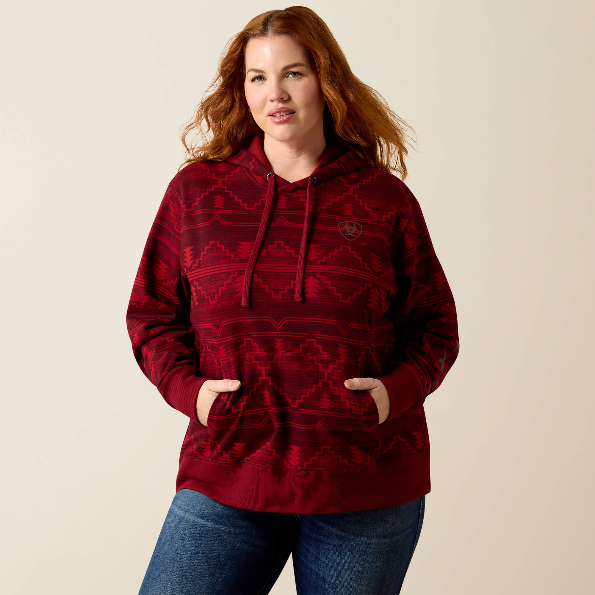 Ariat Logo 2.0 Printed Hoodie Front Plus - ROCKWELL PRINT