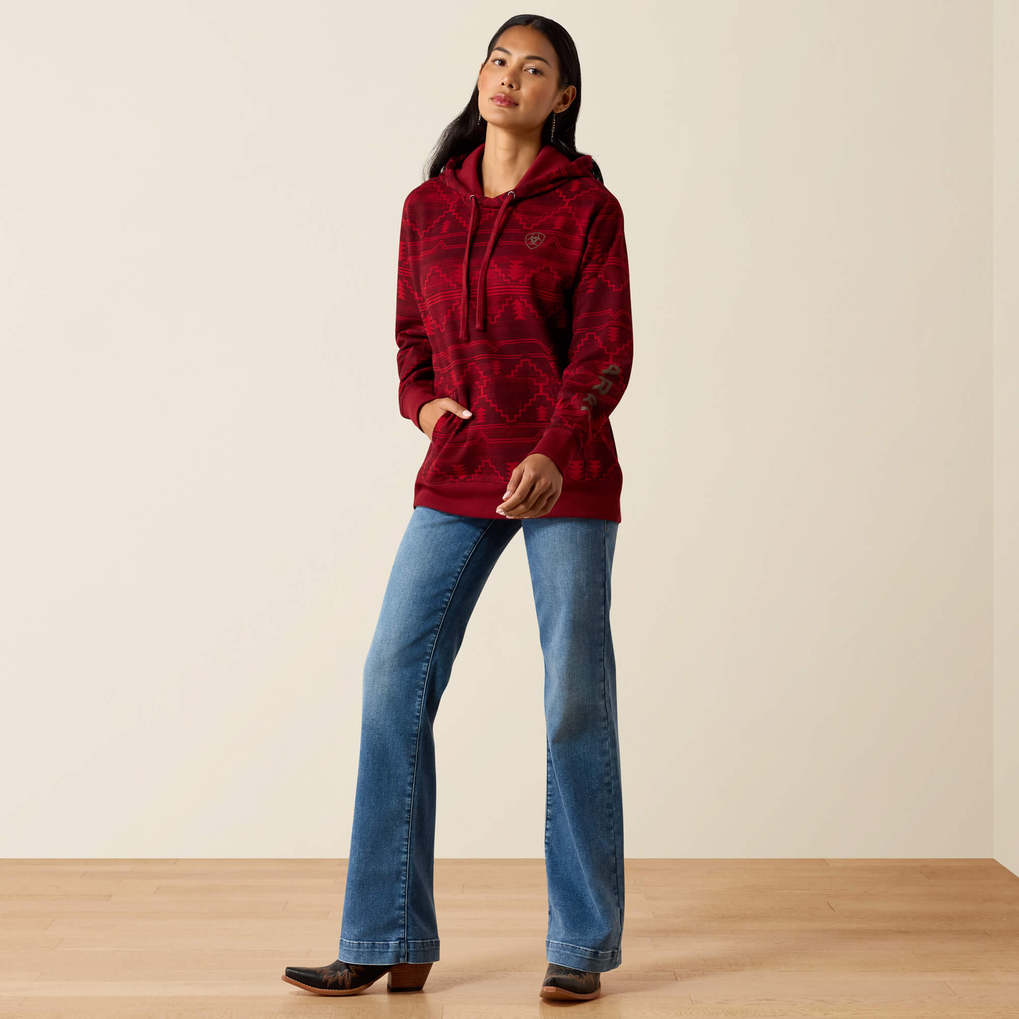 Ariat Logo 2.0 Printed Hoodie Full - ROCKWELL PRINT