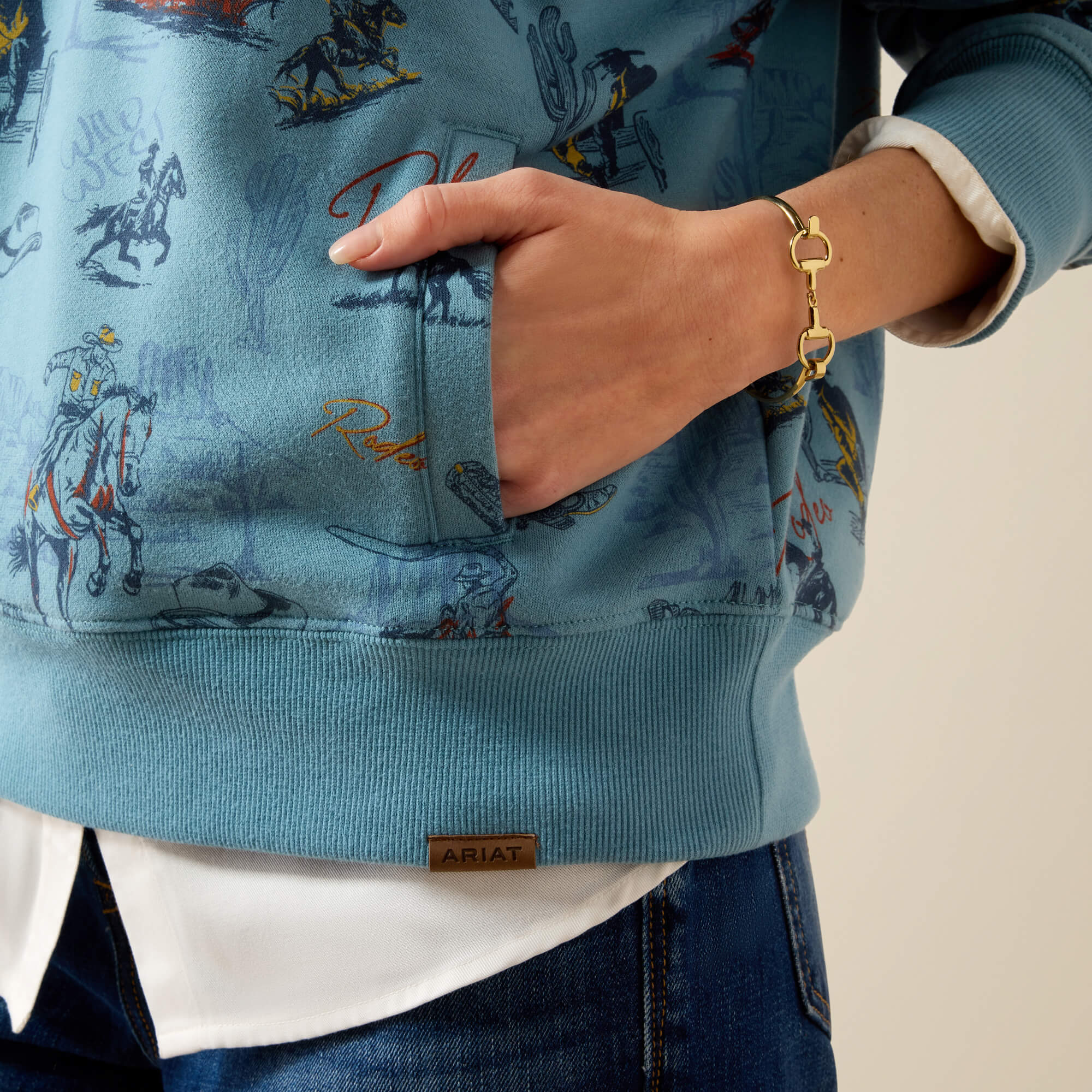 Painted 1/2 Zip Sweatshirt 02 - RETRO RODEO
