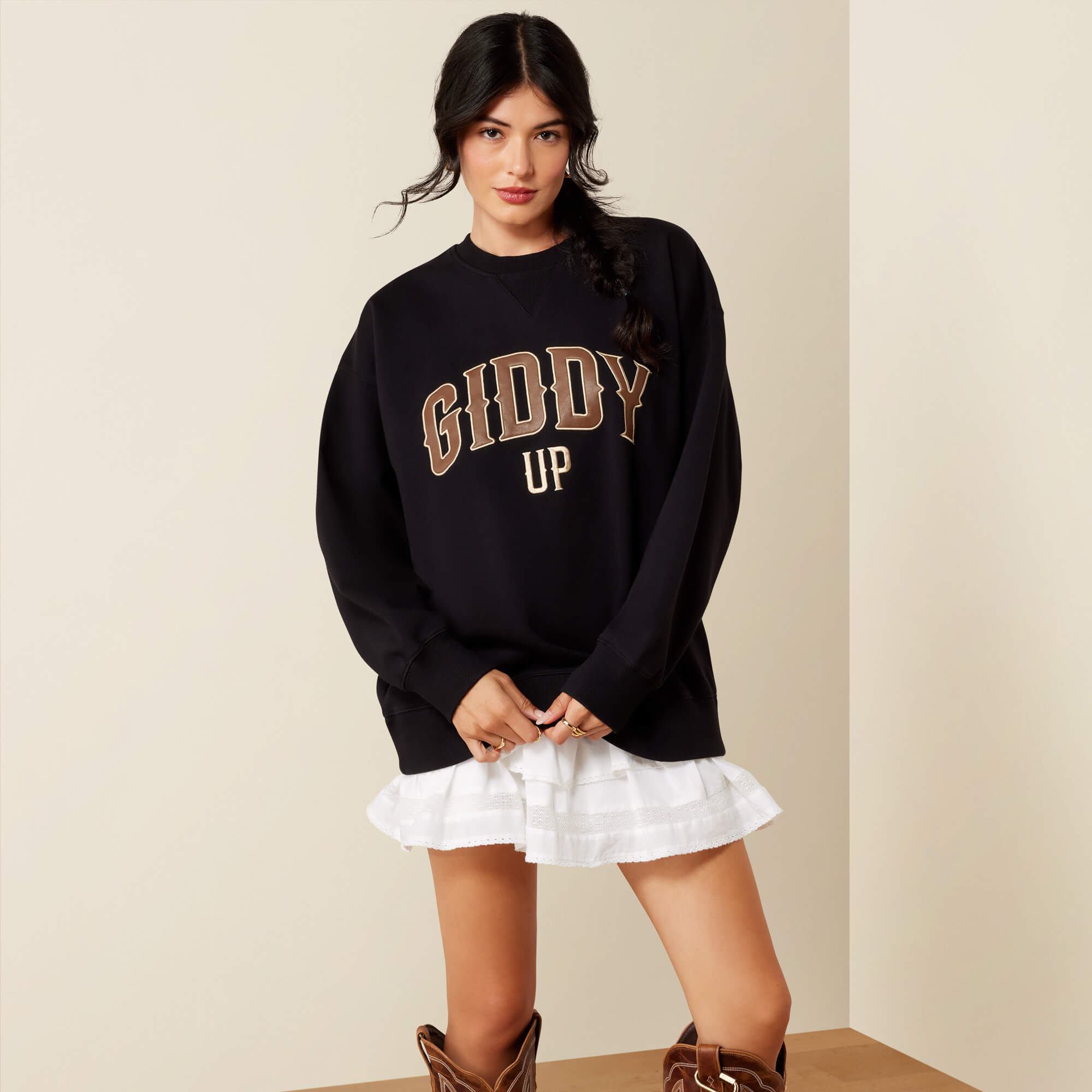 Oversize Sweatshirt Front - BLACK