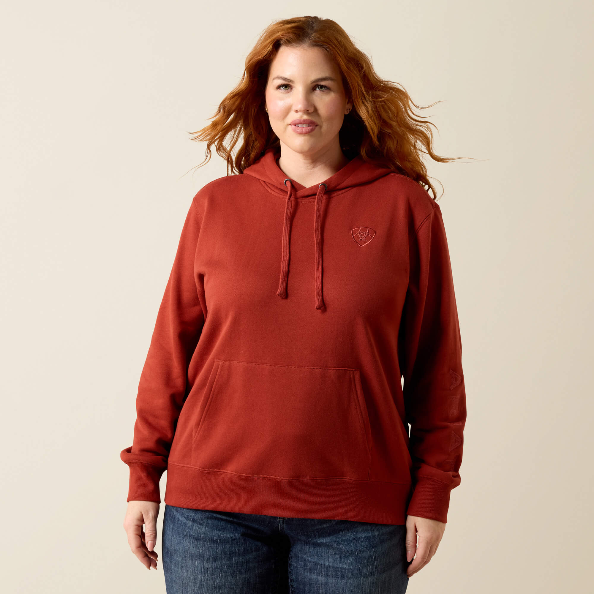 Ariat Logo 2.0 Hoodie Front Plus - BURNT HENNA