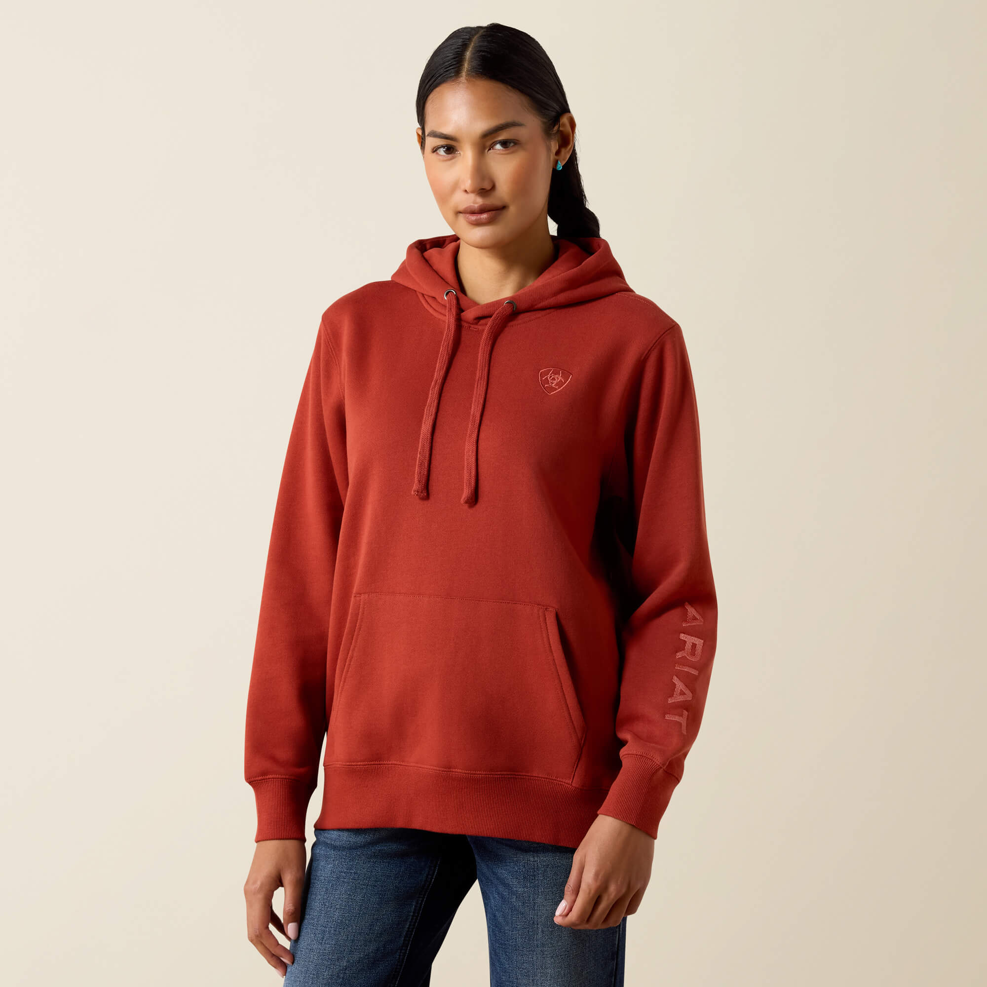Ariat Logo 2.0 Hoodie Front - BURNT HENNA