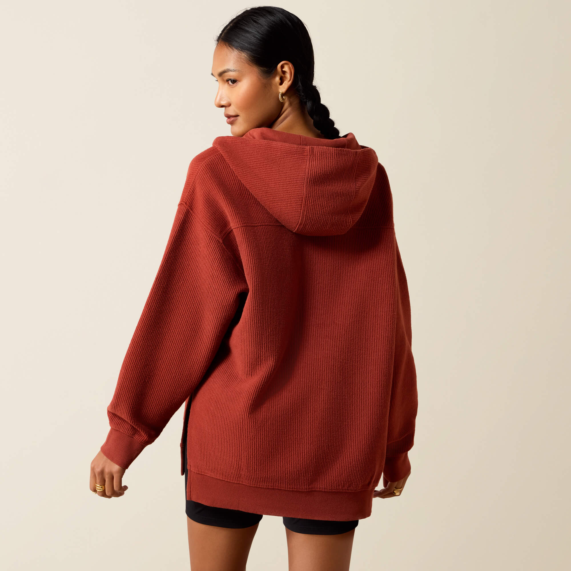 Valencia Hoodie Back - BURNT HENNA