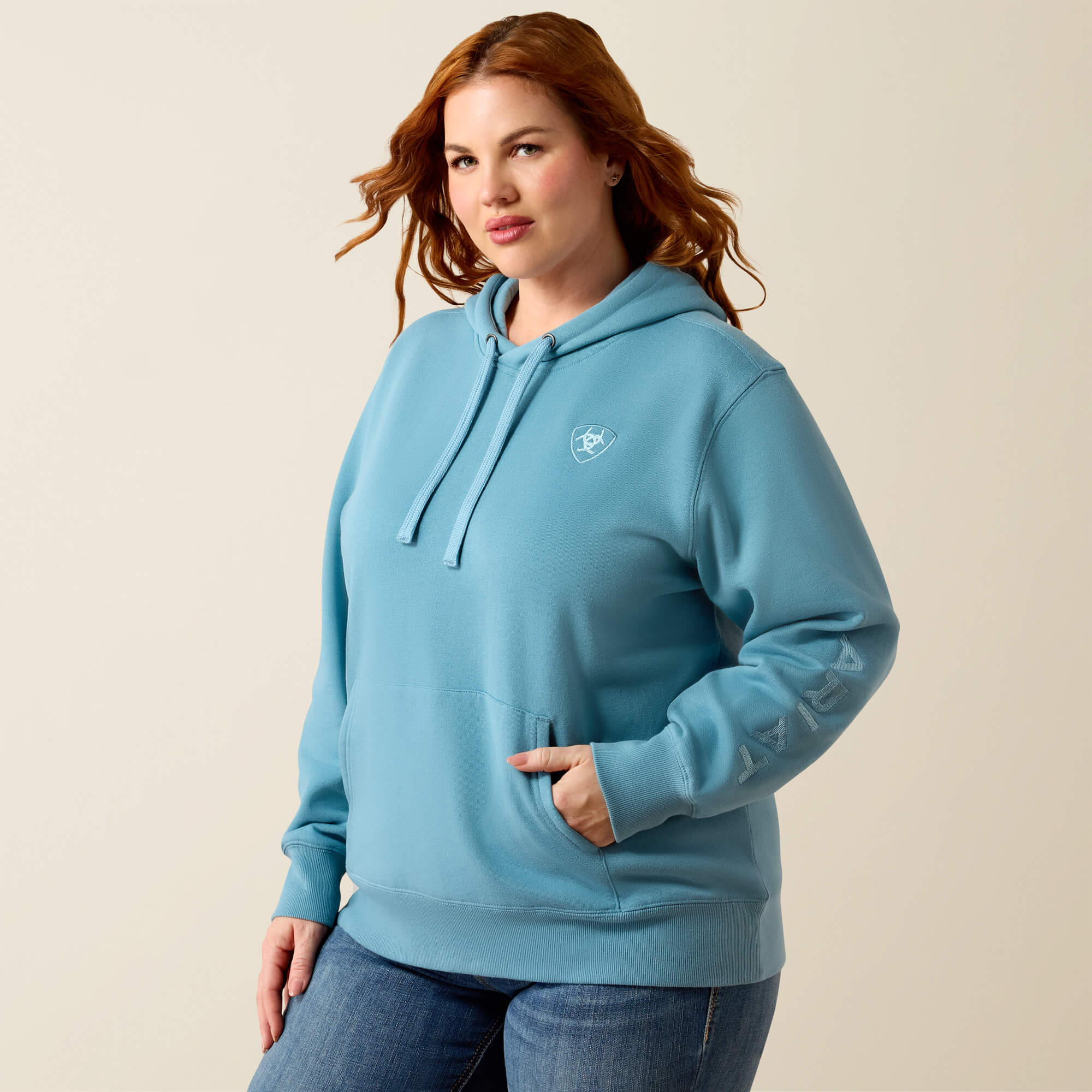 Ariat Logo 2.0 Hoodie Front Plus - ADRIATIC BLUE