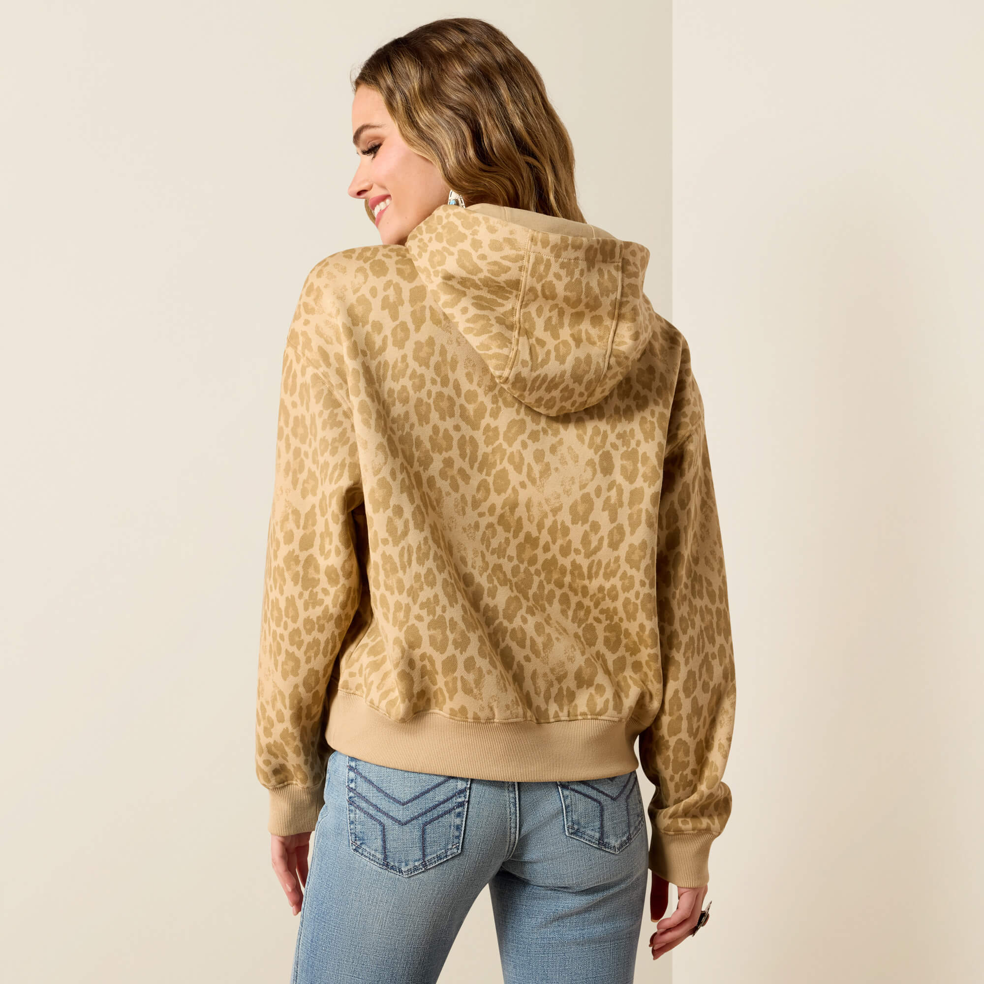 Essential Hoodie Back - FADED LEOPARD