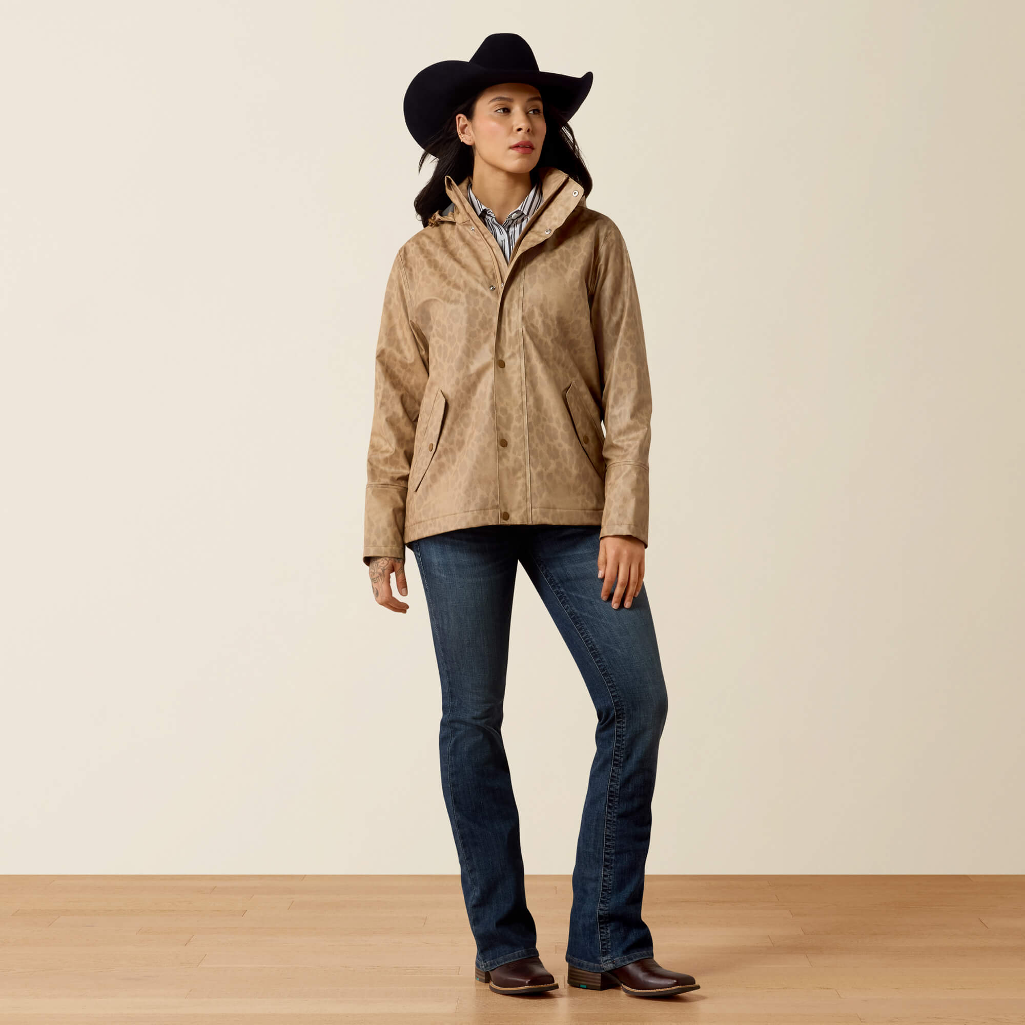 Drizzle Rain Coat Full - FADED LEOPARD