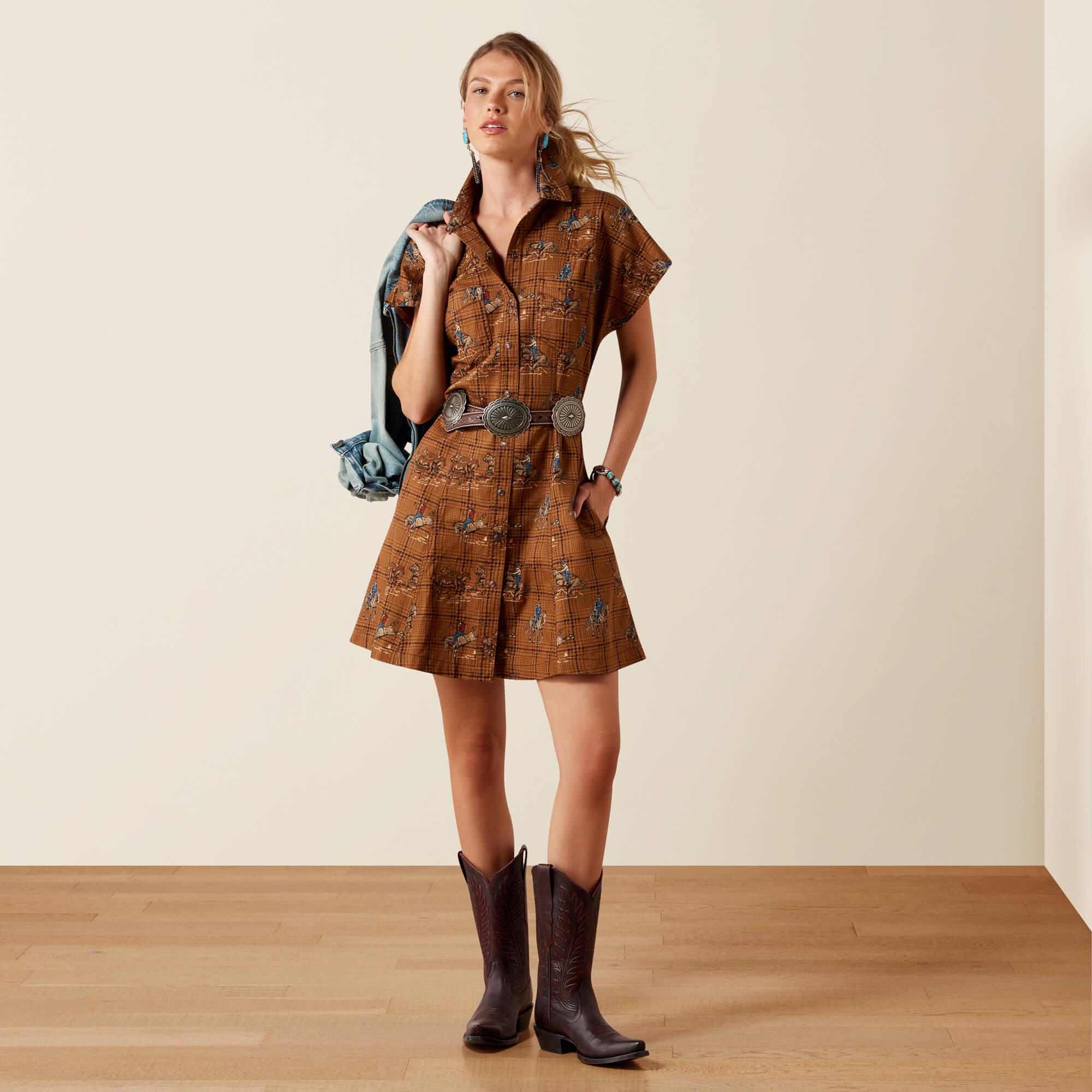 Cody Dress Full - GLEN PLAID RODEO