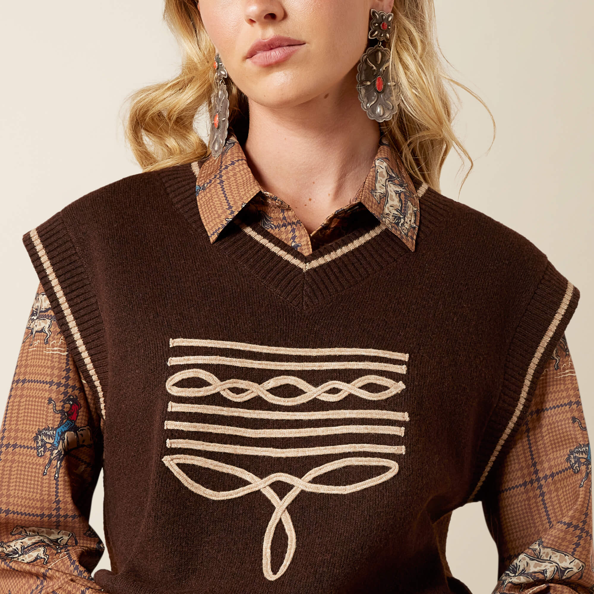 Wichita Sweater Vest 01 - CHICORY COFFEE