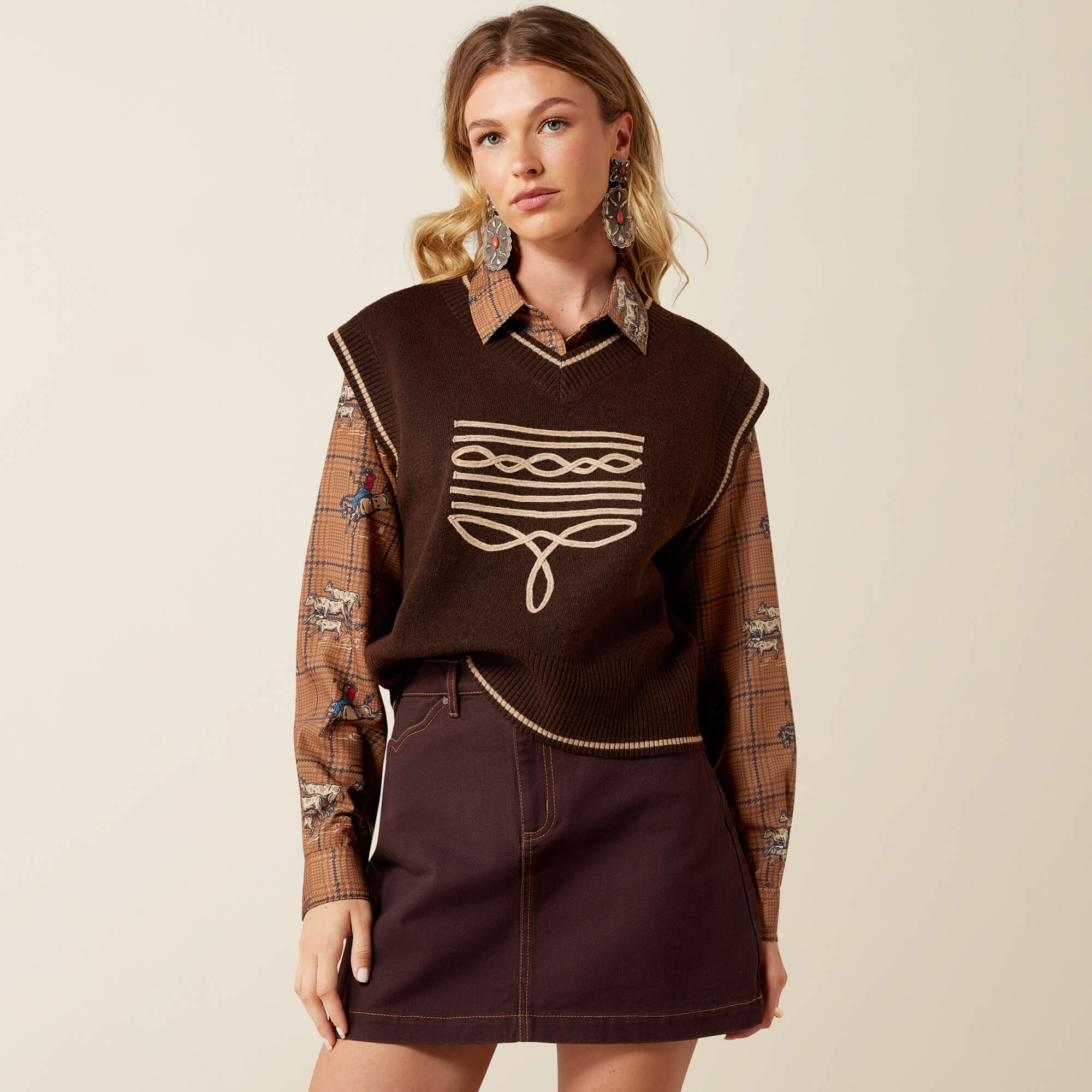 Wichita Sweater Vest 03 - CHICORY COFFEE