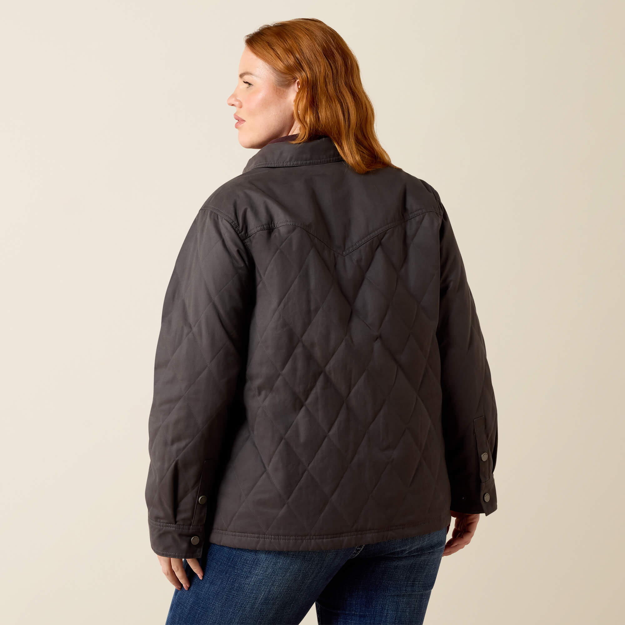 Grizzly Quilted Barn Jacket Back Plus - CARBON COPY