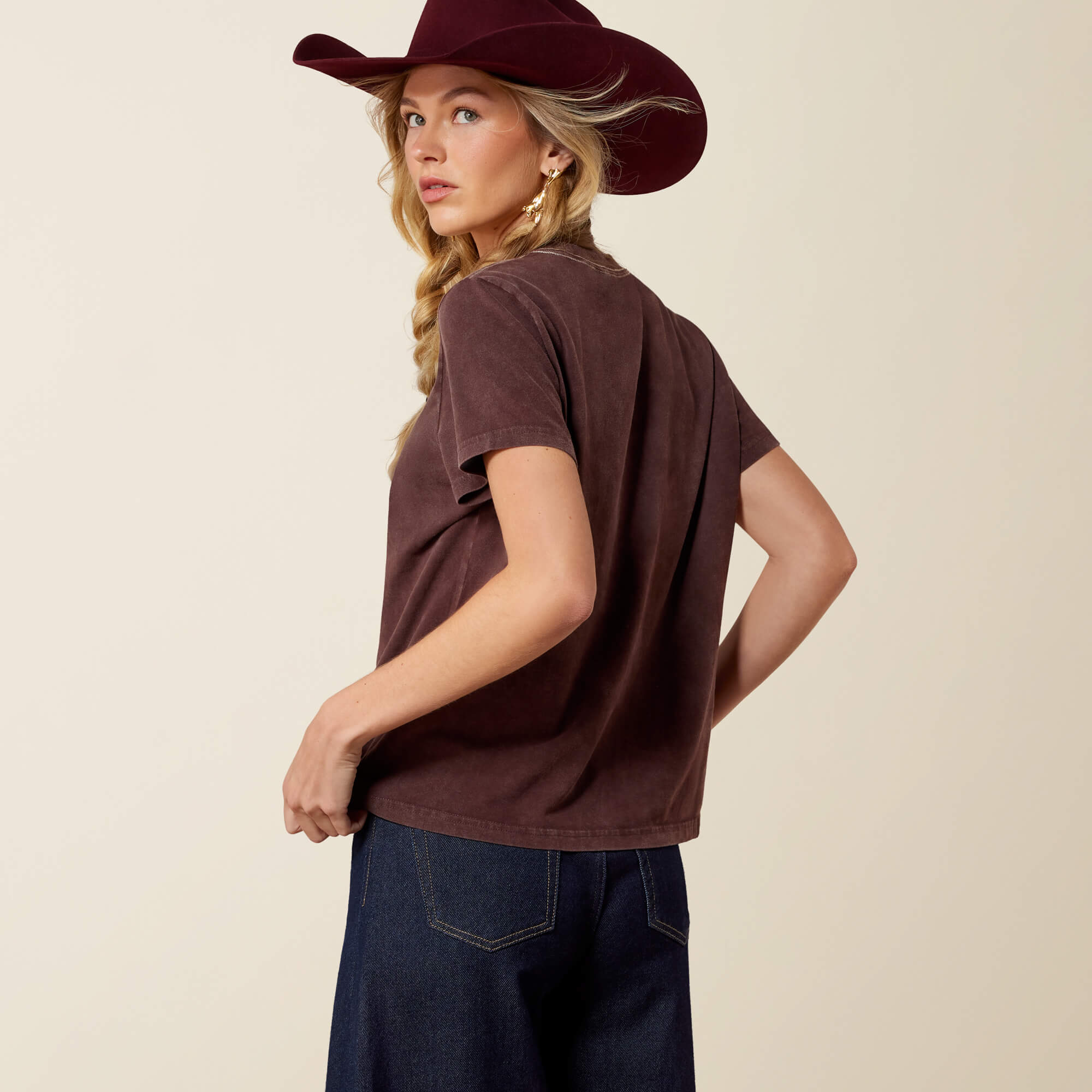Rebel With A Cause T-Shirt Back - CHOCOLATE PLUM