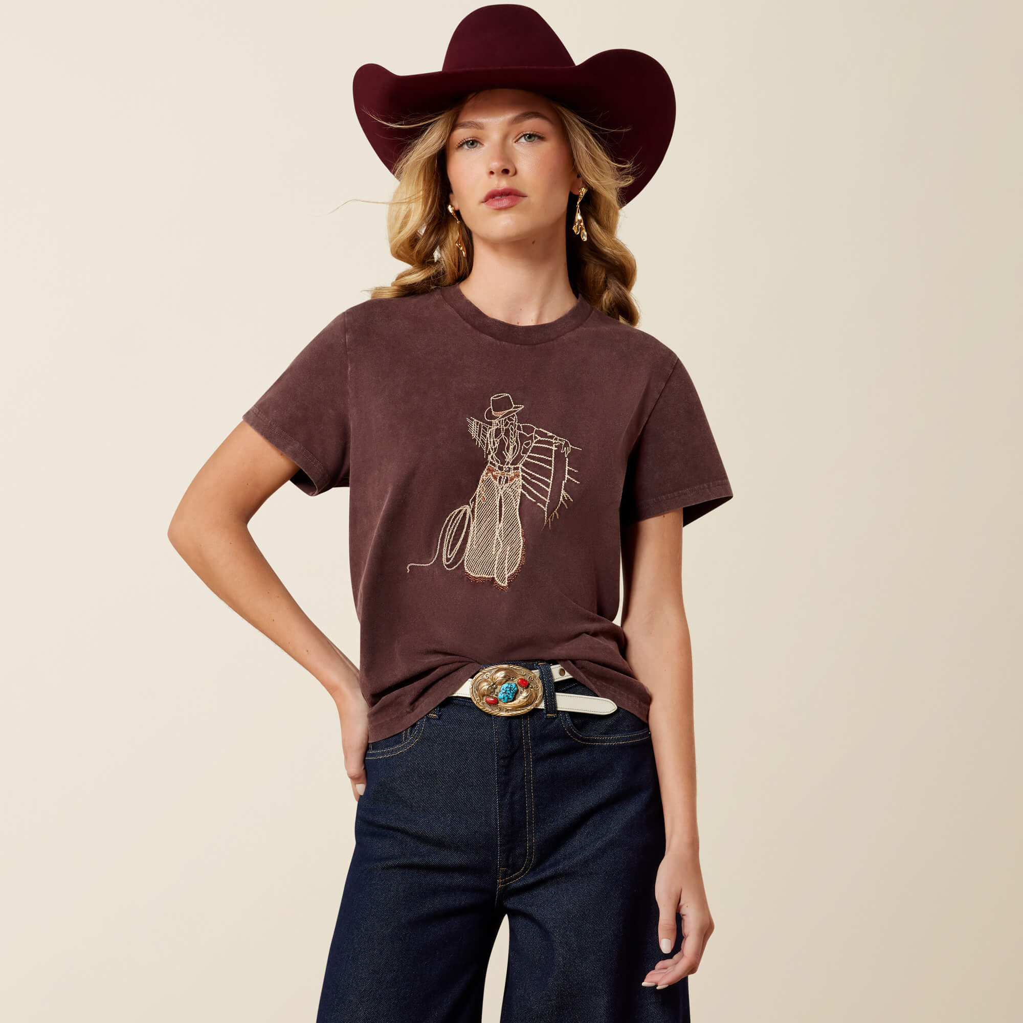 Rebel With A Cause T-Shirt Front - CHOCOLATE PLUM