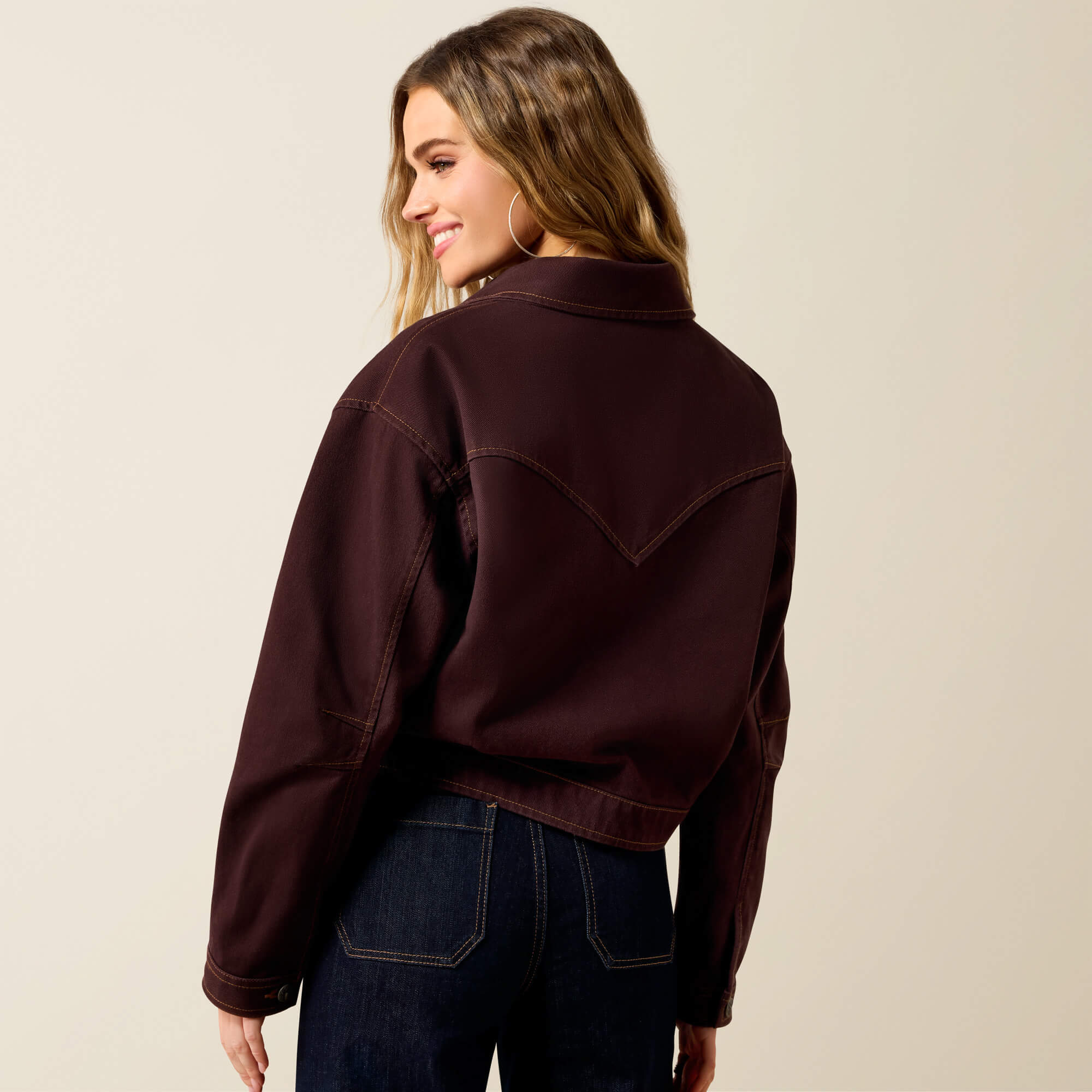 Cavalry Bomber Jacket Back - CHOCOLATE PLUM